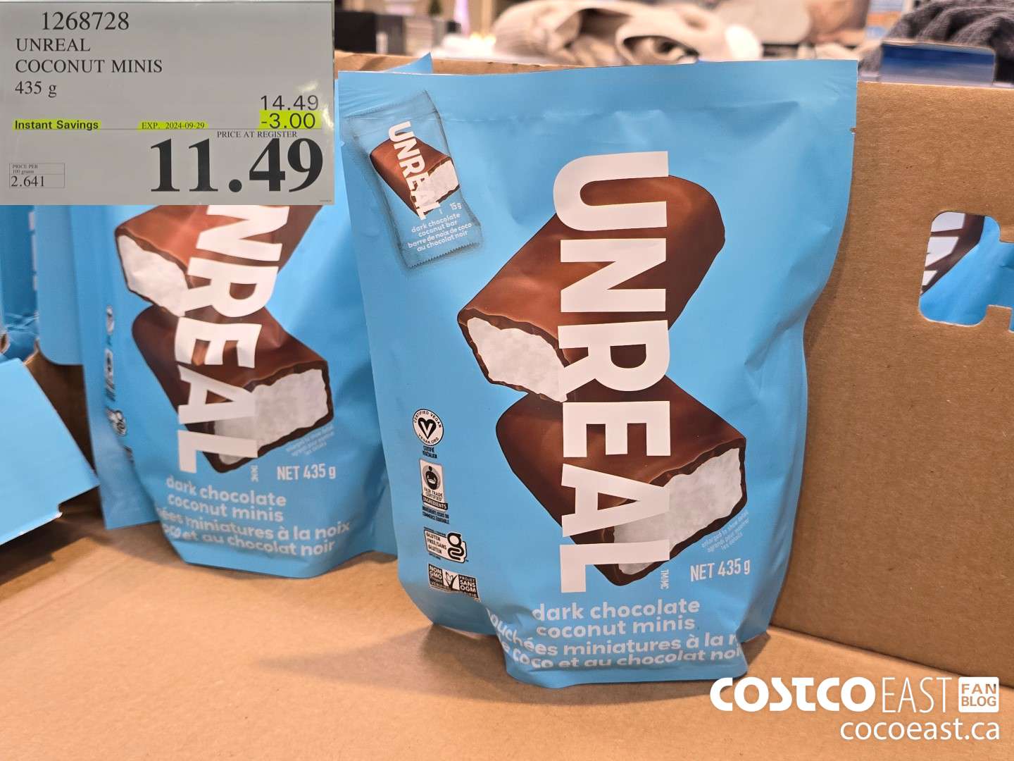 1268728 UNREAL COCONUT MINIS 435g ($3.00 INSTANT SAVINGS EXPIRES ON 2024-09-29) $11.49