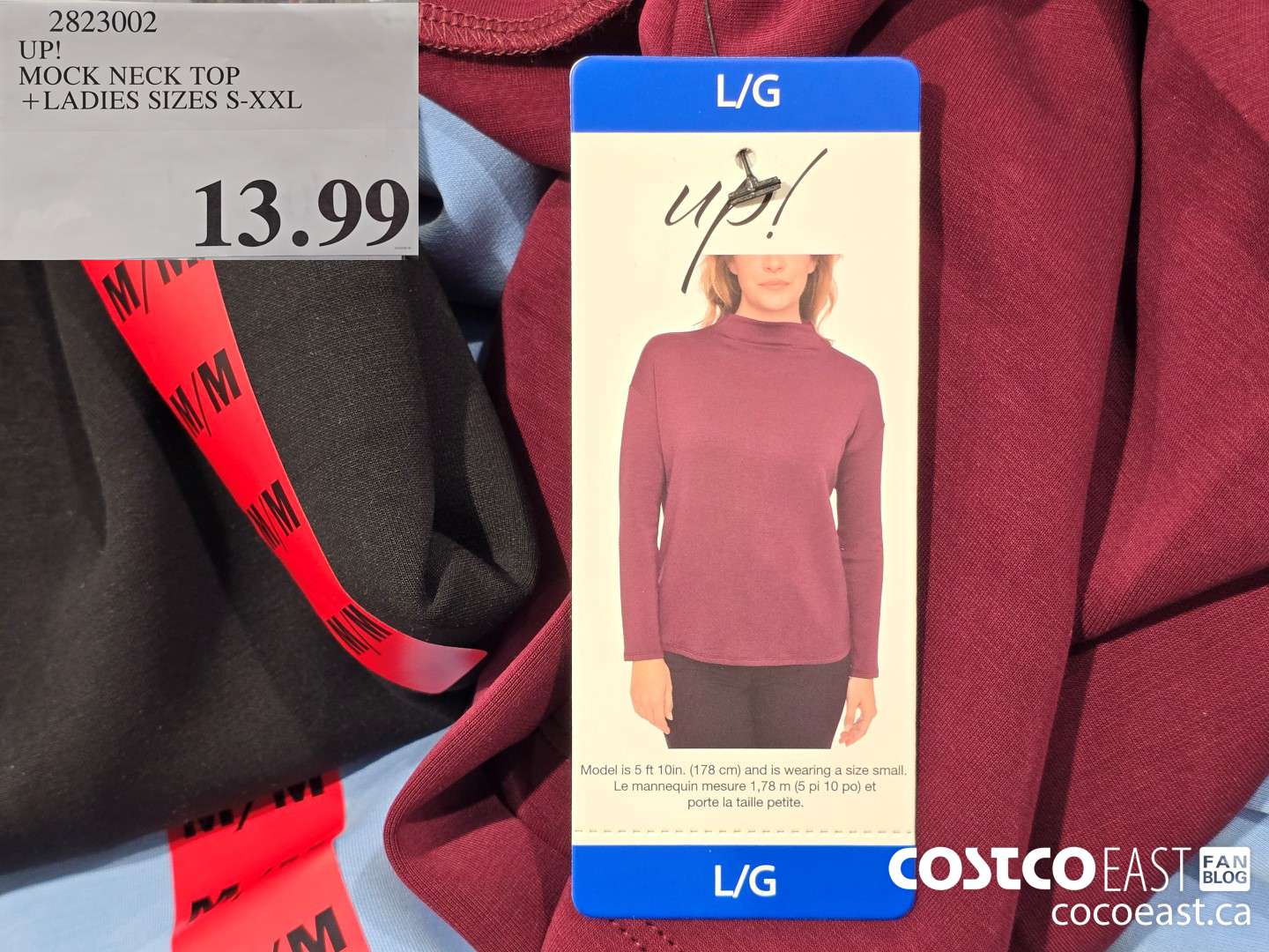 2823002 UP! MOCK NECK TOP +LADIES SIZES S-XXL $13.99