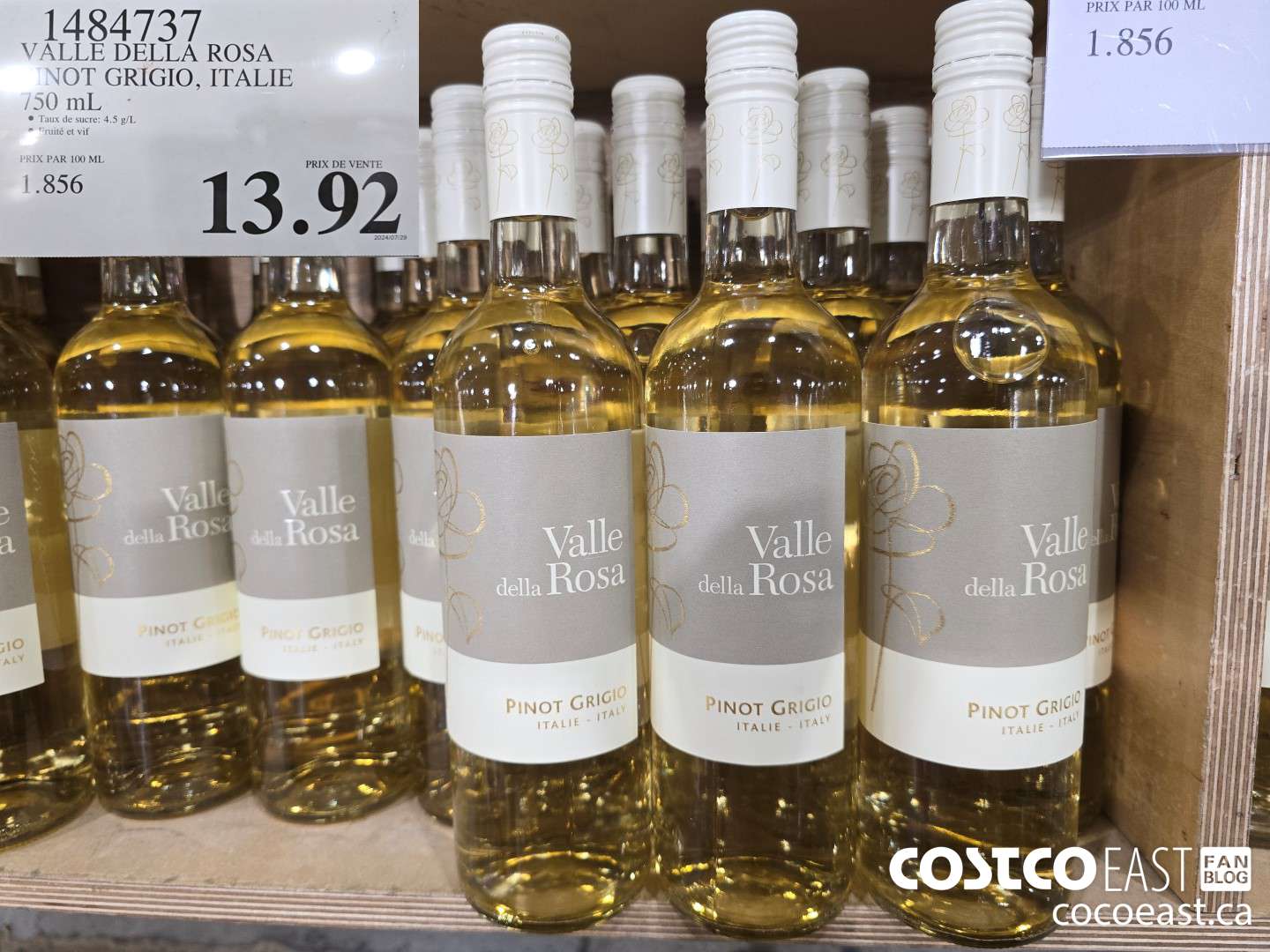 1484737 VALLE DELLA ROSA PIINOT GRIGIO, ITALIE 750 ML $13.92