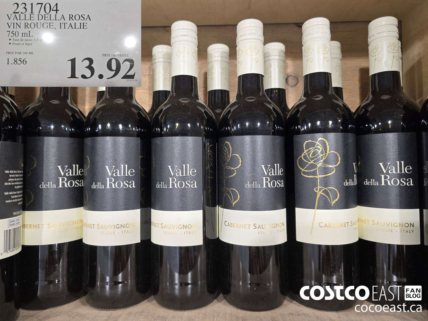 231704 VALLE DELLA ROSA VIN ROUGE, ITALIE 750 ML $13.92