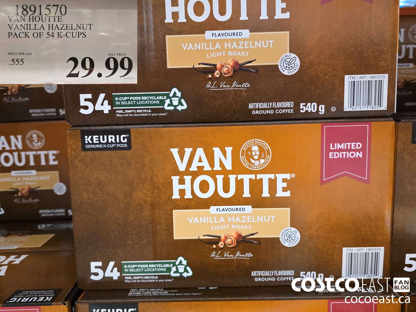 1891570 VAN HOUTTE VANILLA HAZELNUT PACK OF 54 K-CUPS $29.99