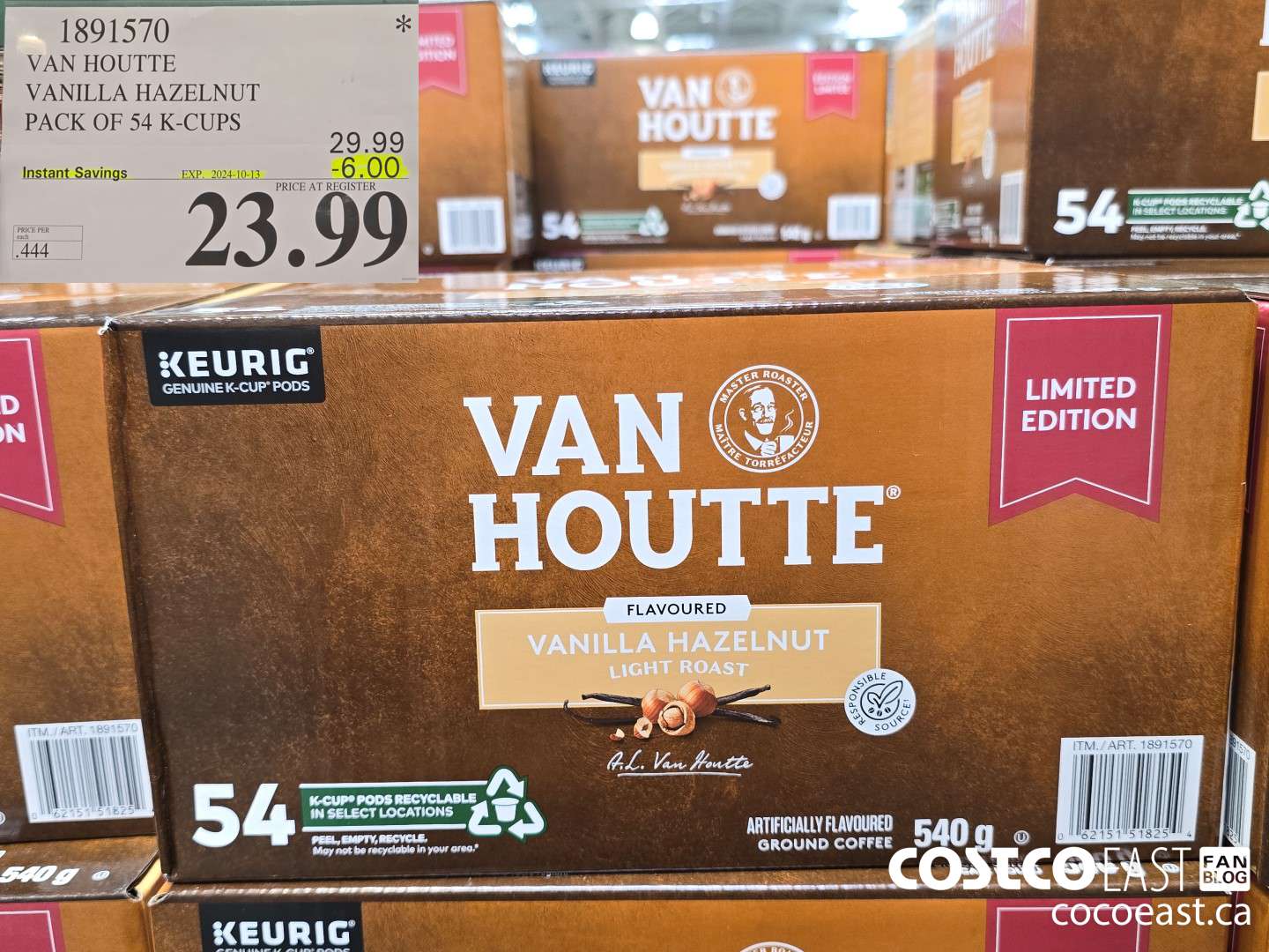 1891570 VAN HOUTTE VANILLA HAZELNUT PACK OF 54 K-CUPS ($6.00 INSTANT SAVINGS EXPIRES ON 2024-10-13) $23.99