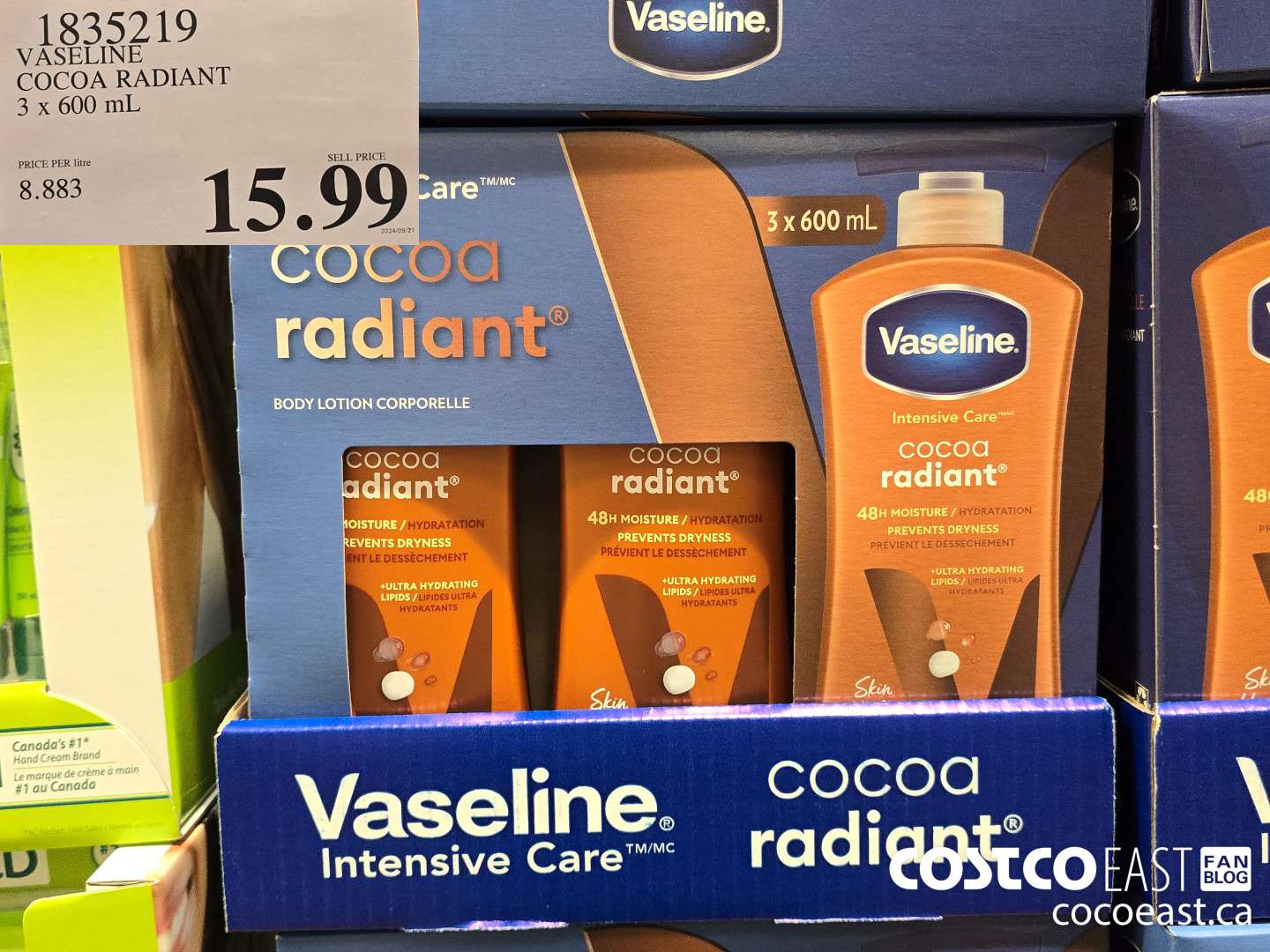 1835219 VASELINE COCOA RADIANT 3 x 600 mL $15.99