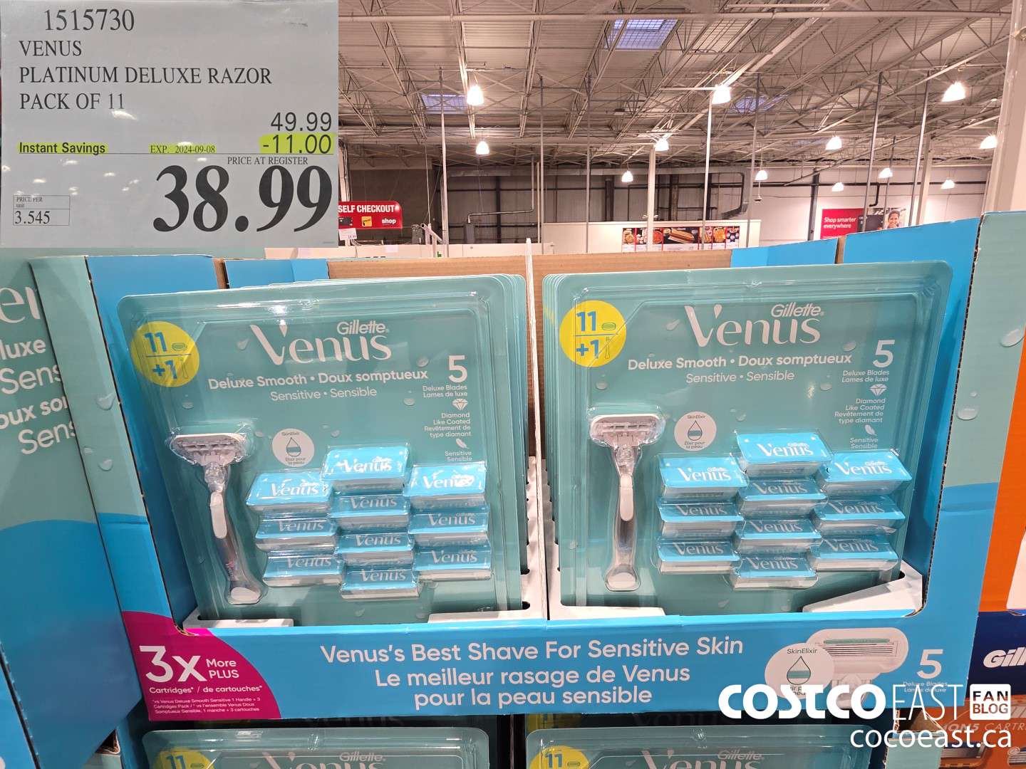 1515730 VENUS PLATINUM DELUXE RAZOR + 11 CARTRIDGES ($11.00 INSTANT SAVINGS EXPIRES ON 2024-09-08) $38.99