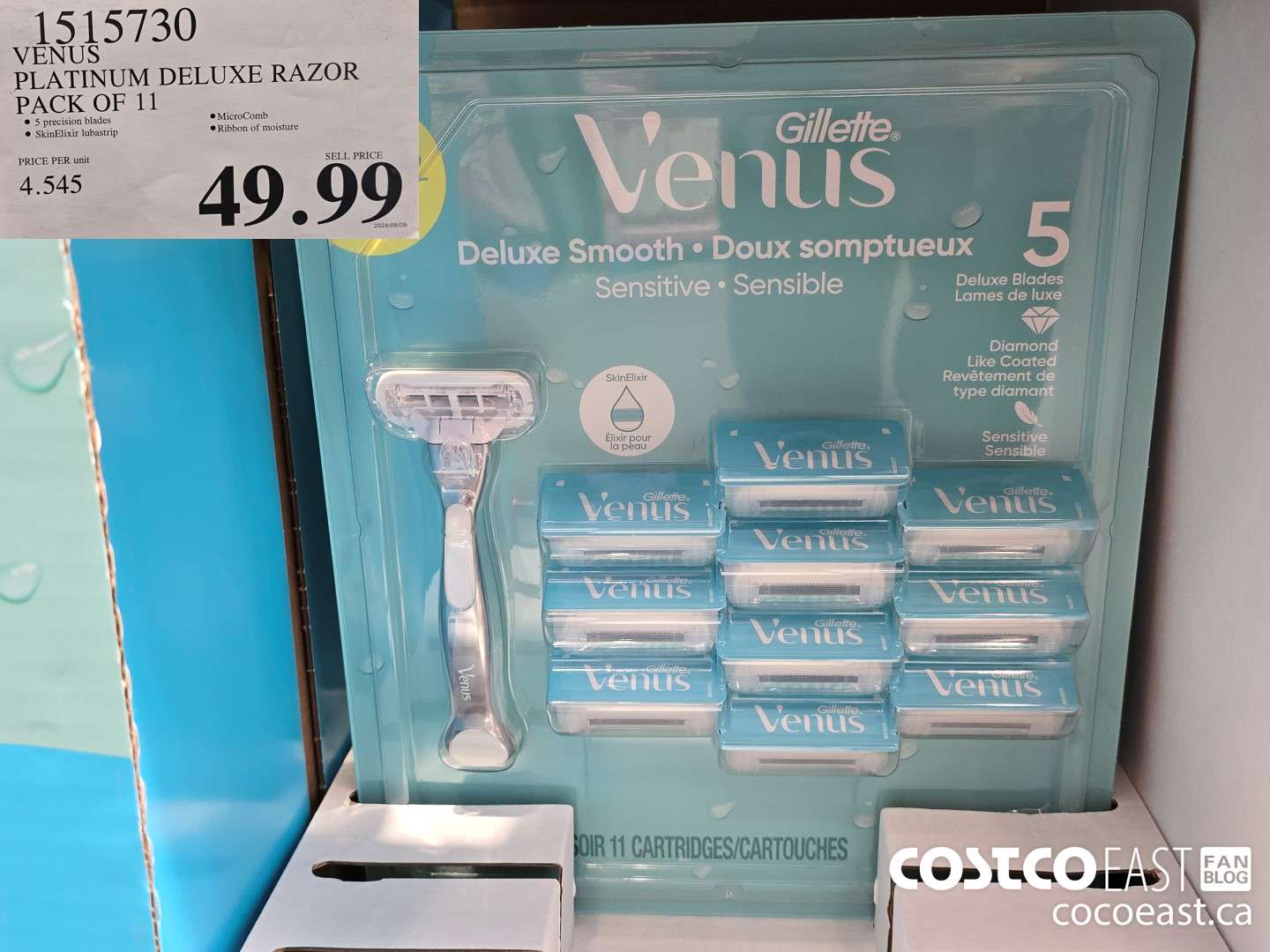 1515730 VENUS PLATINUM DELUXE RAZOR + 11 CARTRIDGES $49.99