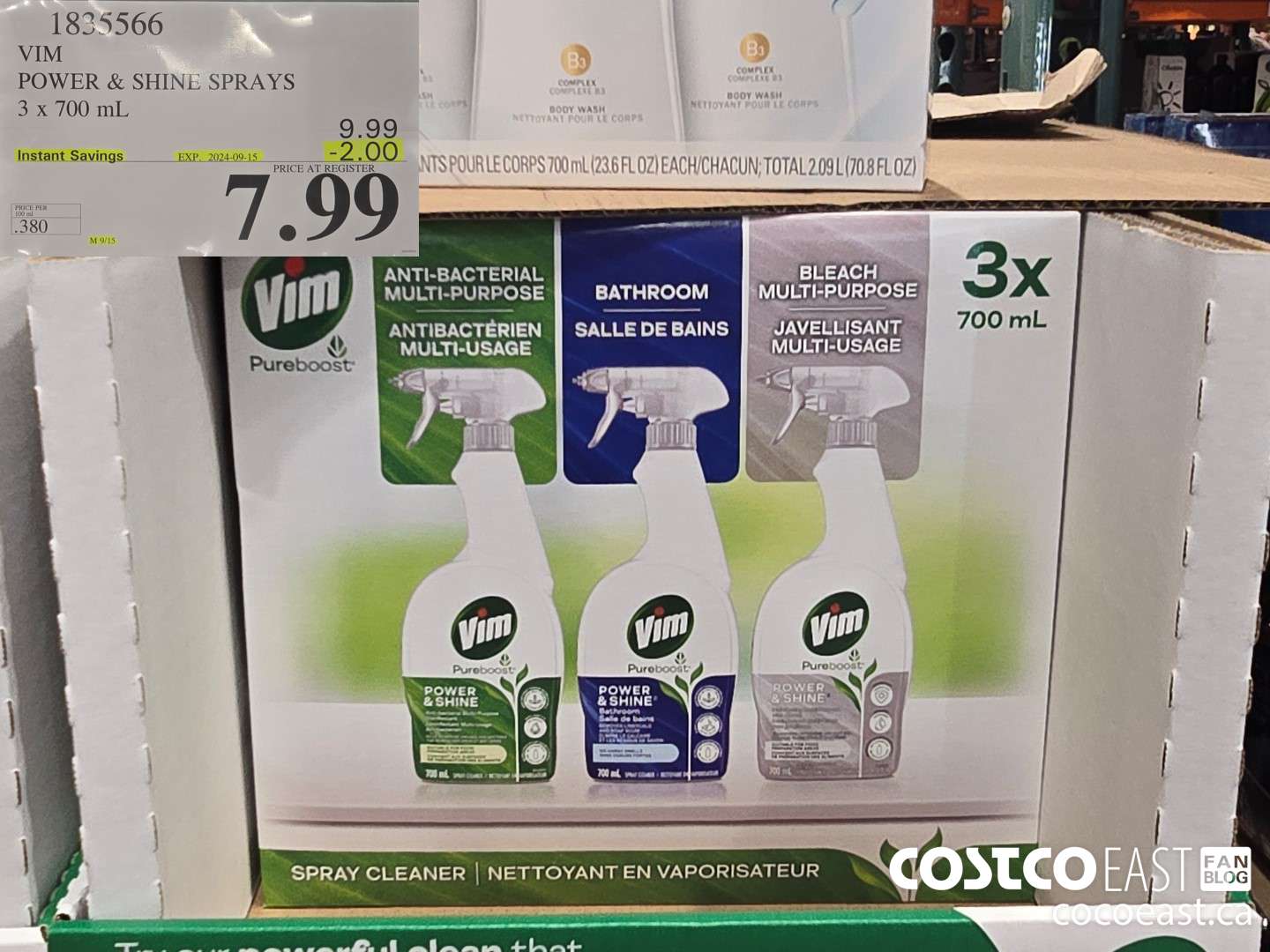 1835566 VIM POWER & SHINE SPRAYS 3 x 700 mL ($2.00 INSTANT SAVINGS EXPIRES ON 2024-09-15) $7.99