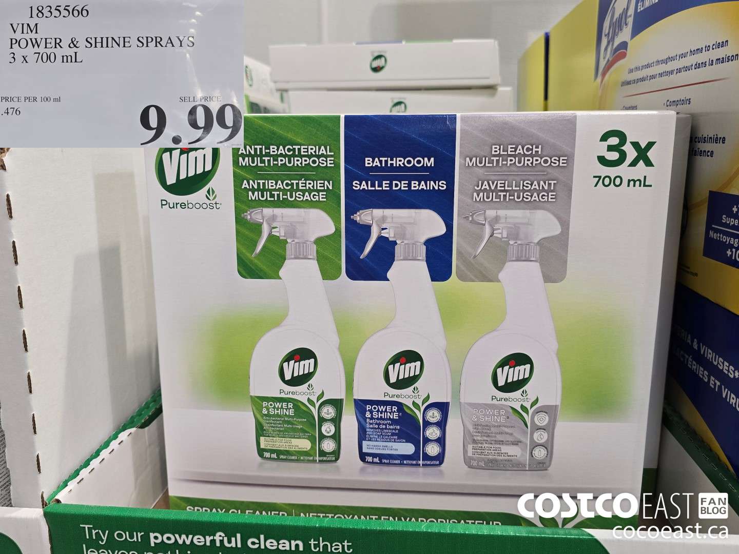 1835566 VIM POWER & SHINE SPRAYS 3 x 700 mL $9.99