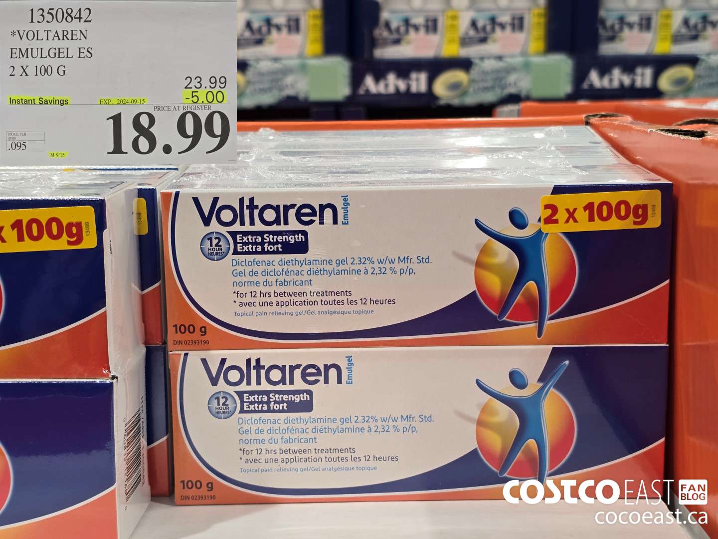 1350842 VOLTAREN EMULGEL ES 2 X 100 G ($5.00 INSTANT SAVINGS EXPIRES ON 2024-09-15) $18.99