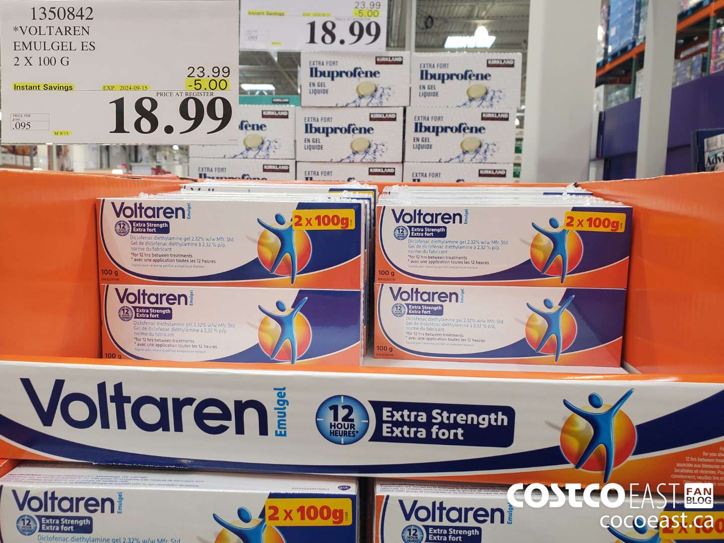 1350842 VOLTAREN EMULGEL ES 2 X 100 G ($5.00 INSTANT SAVINGS EXPIRES ON 2024-09-15) $18.99