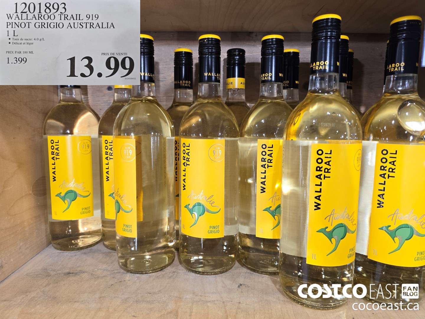 1201893 WALLAROO TRAIL 919 PINOT GRIGIO AUSTRALIA 1L $13.99