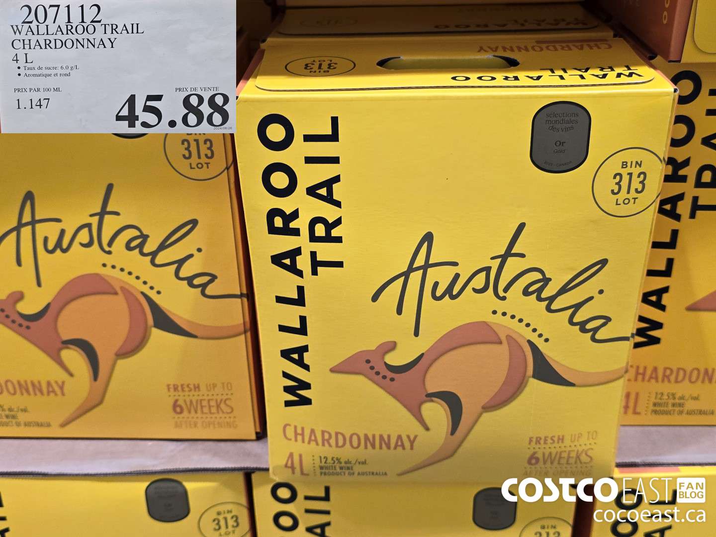 207112 WALLAROO TRAIL CHARDONNAY 4 L $45.88