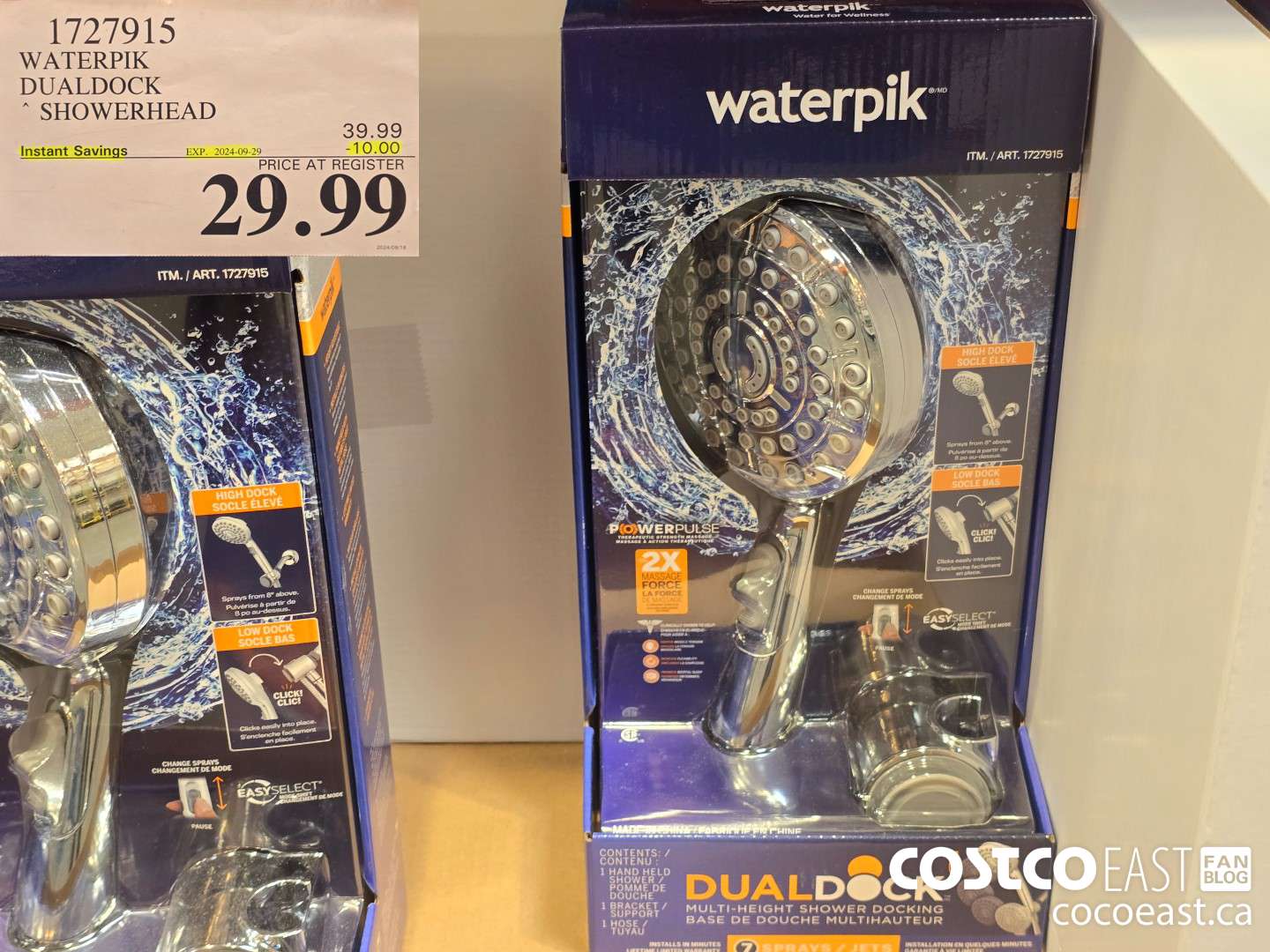 1727915 WATERPIK DUALDOCK SHOWERHEAD ($10.00 INSTANT SAVINGS EXPIRES ON 2024-09-29) $29.99