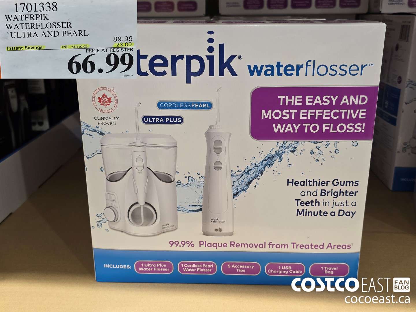 1701338 WATERPIK WATERFLOSSER ULTRA AND PEARL ($23.00 INSTANT SAVINGS EXPIRES ON 2024-09-08) $66.99