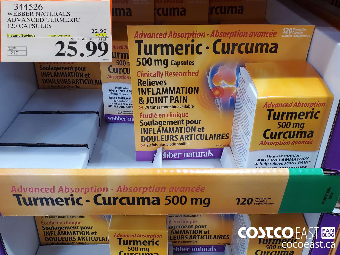 344526 WEBBER NATURALS ADVANCED TURMERIC 120 CAPSULES ($7.00 INSTANT SAVINGS EXPIRES ON 2024-09-15) $25.99