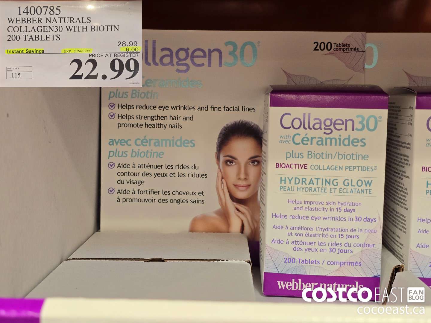 1400785 WEBBER NATURALS COLLAGEN30 WITH BIOTIN & CERAMIDES 200 TABLET ($6.00 INSTANT SAVINGS EXPIRES ON 2024-10-27) $22.99
