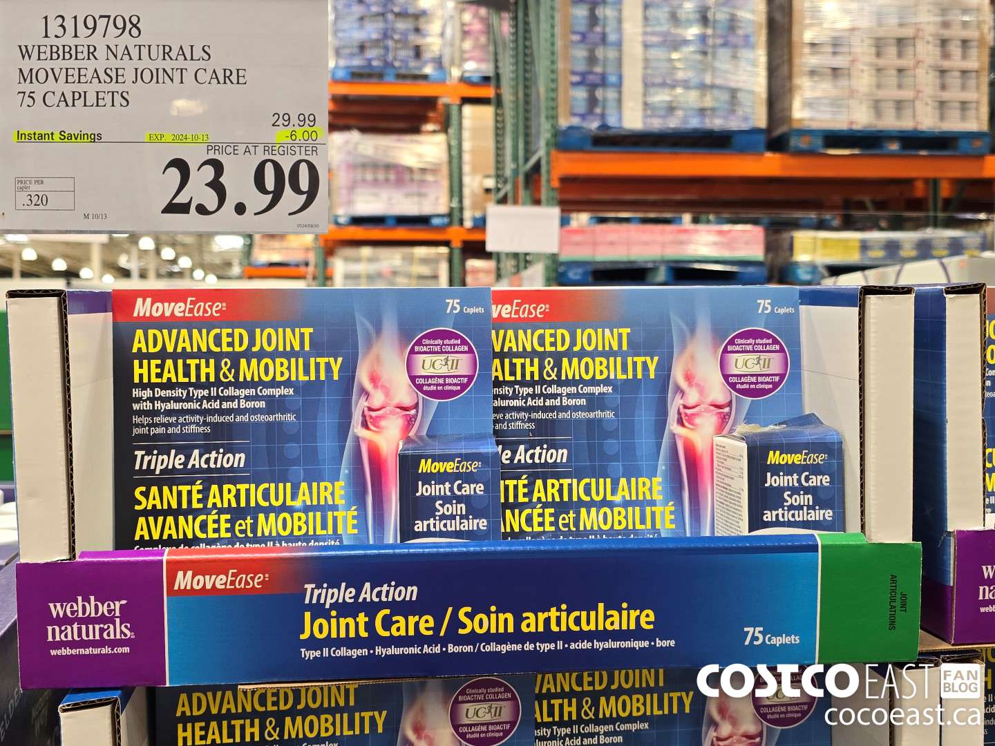 1319798 WEBBER NATURALS MOVEEASE JOINT CARE 75 CAPLETS ($6.00 INSTANT SAVINGS EXPIRES ON 2024-10-13) $23.99