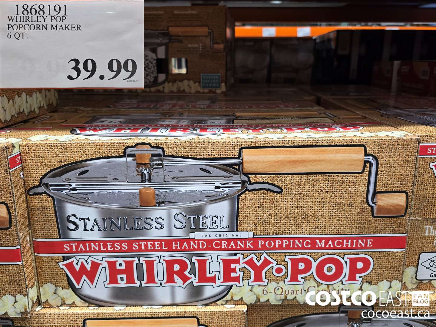 1868191 WHIRLEY POP POPCORN MAKER ~ 6 QT $39.99
