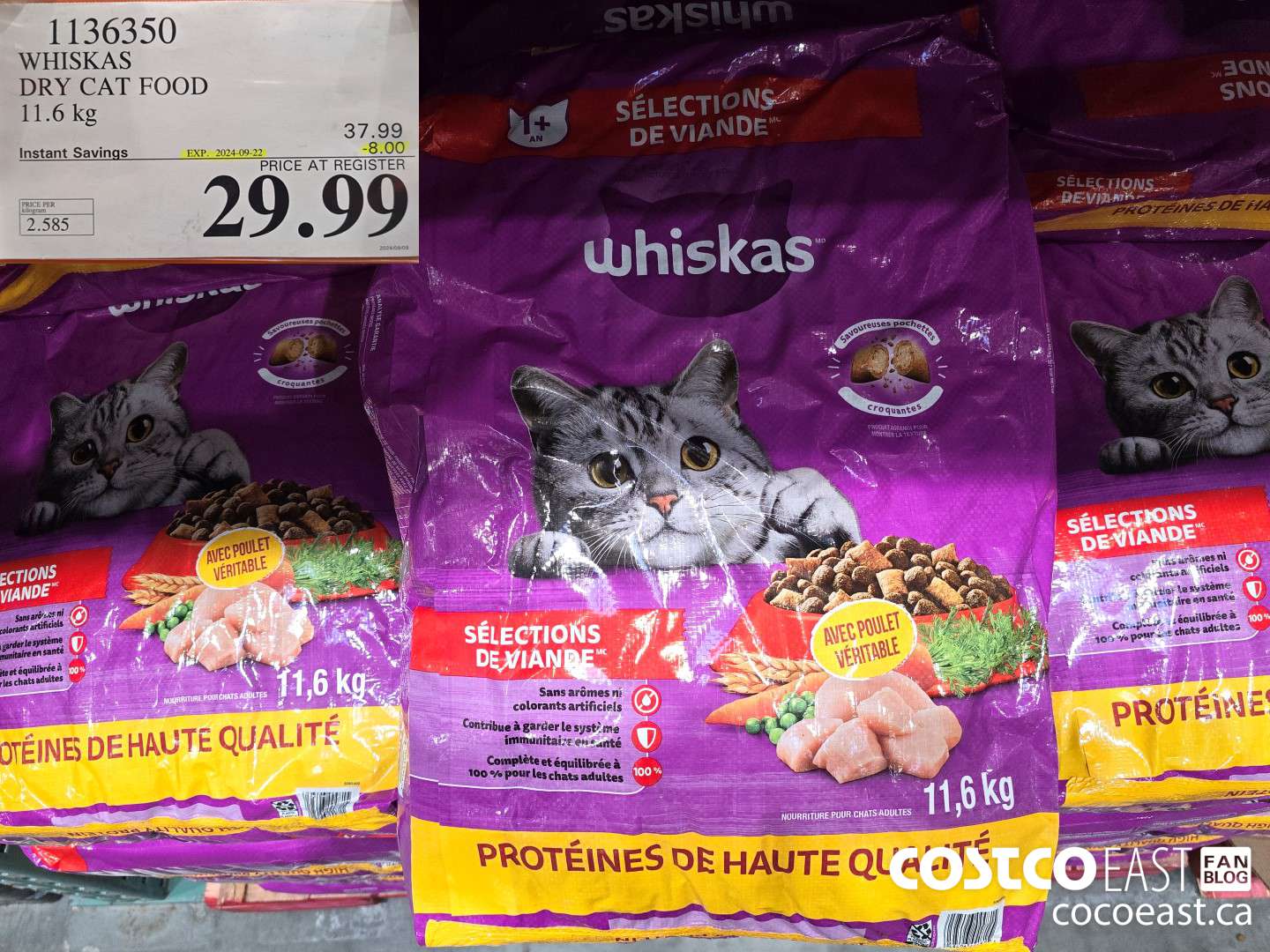 1136350 WHISKAS DRY CAT FOOD 11.6 kg ($8.00 INSTANT SAVINGS EXPIRES ON 2024-09-22) $29.99