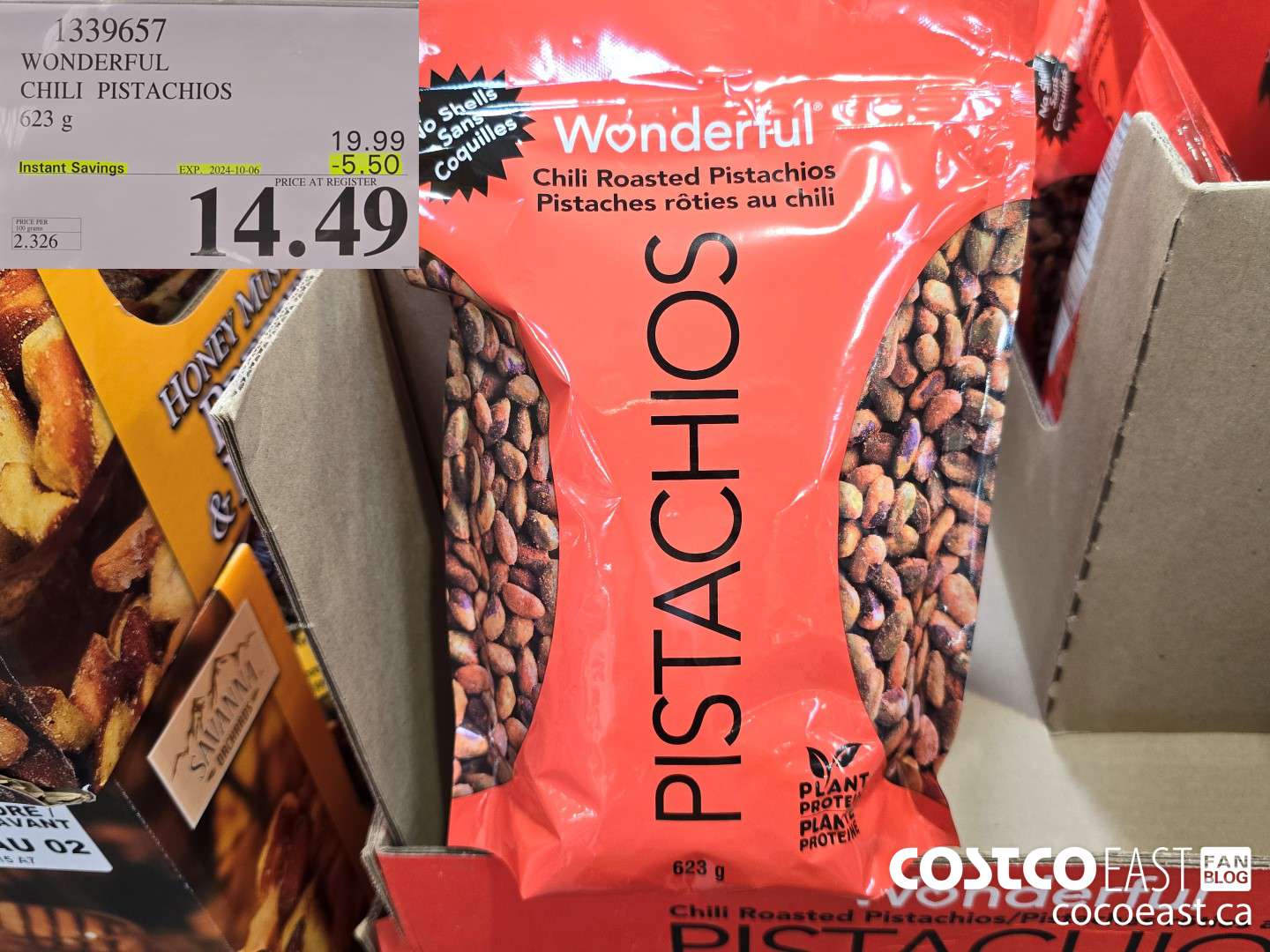 1339657 WONDERFUL CHILI PISTACHIOS 623 G ($5.50 INSTANT SAVINGS EXPIRES ON 2024-10-06) $14.49