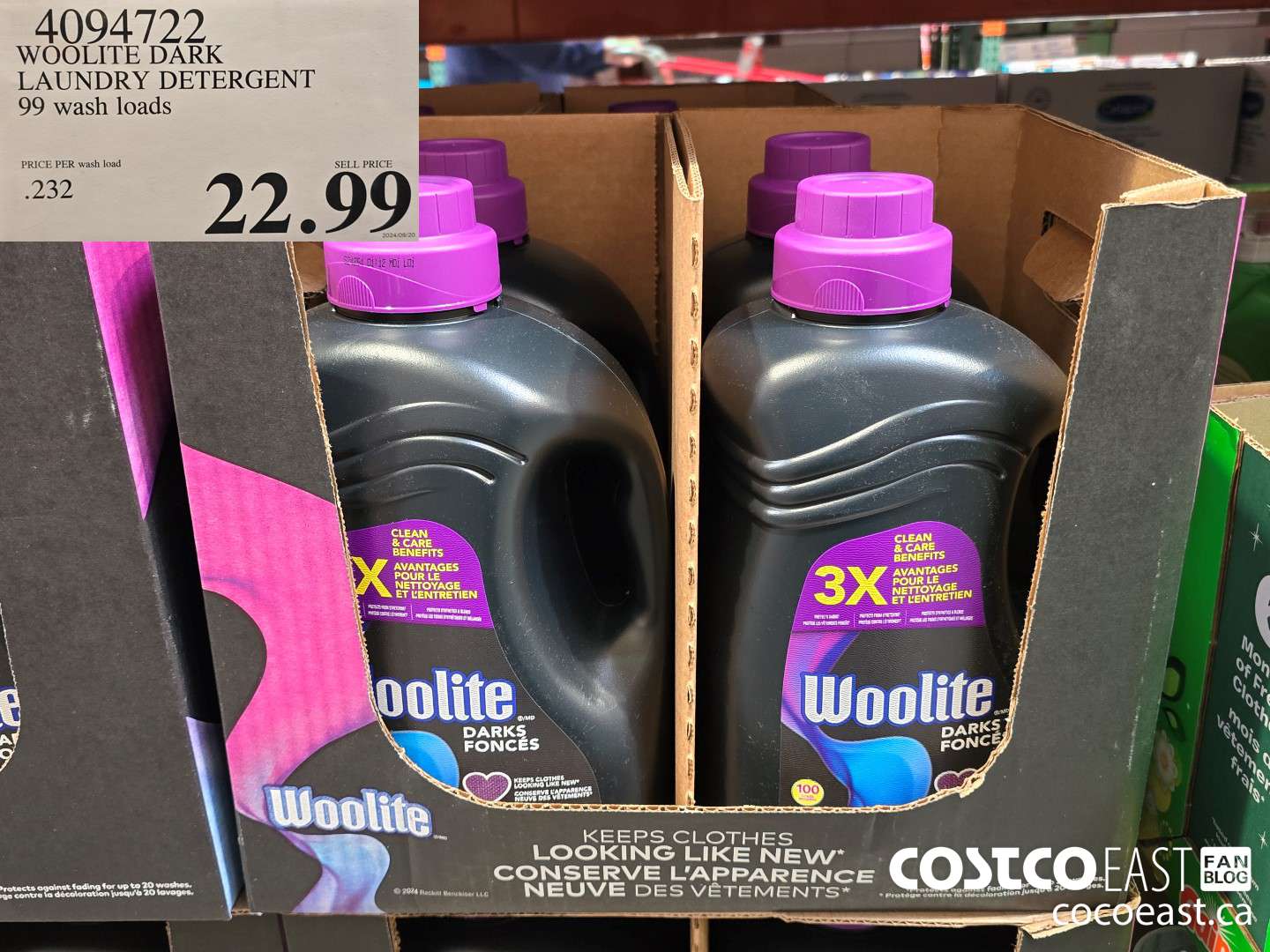 4094722 WOOLITE DARK LAUNDRY DETERGENT 99 wash loads $22.99