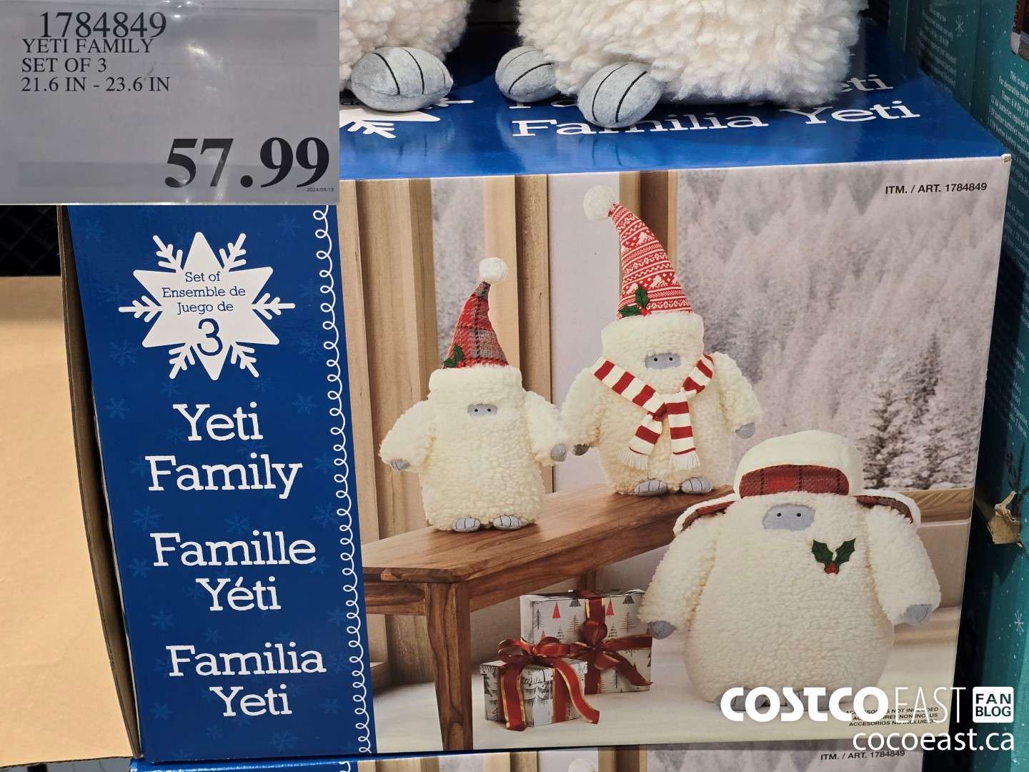 1784849 YETI FAMILY SET OF 3 21.6 IN - 23.6 IN $57.99