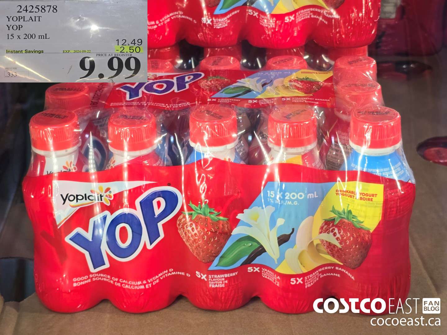 2425878 YOPLAIT YOP 15 x 200 ml ($2.50 INSTANT SAVINGS EXPIRES ON 2024-09-22) $9.99