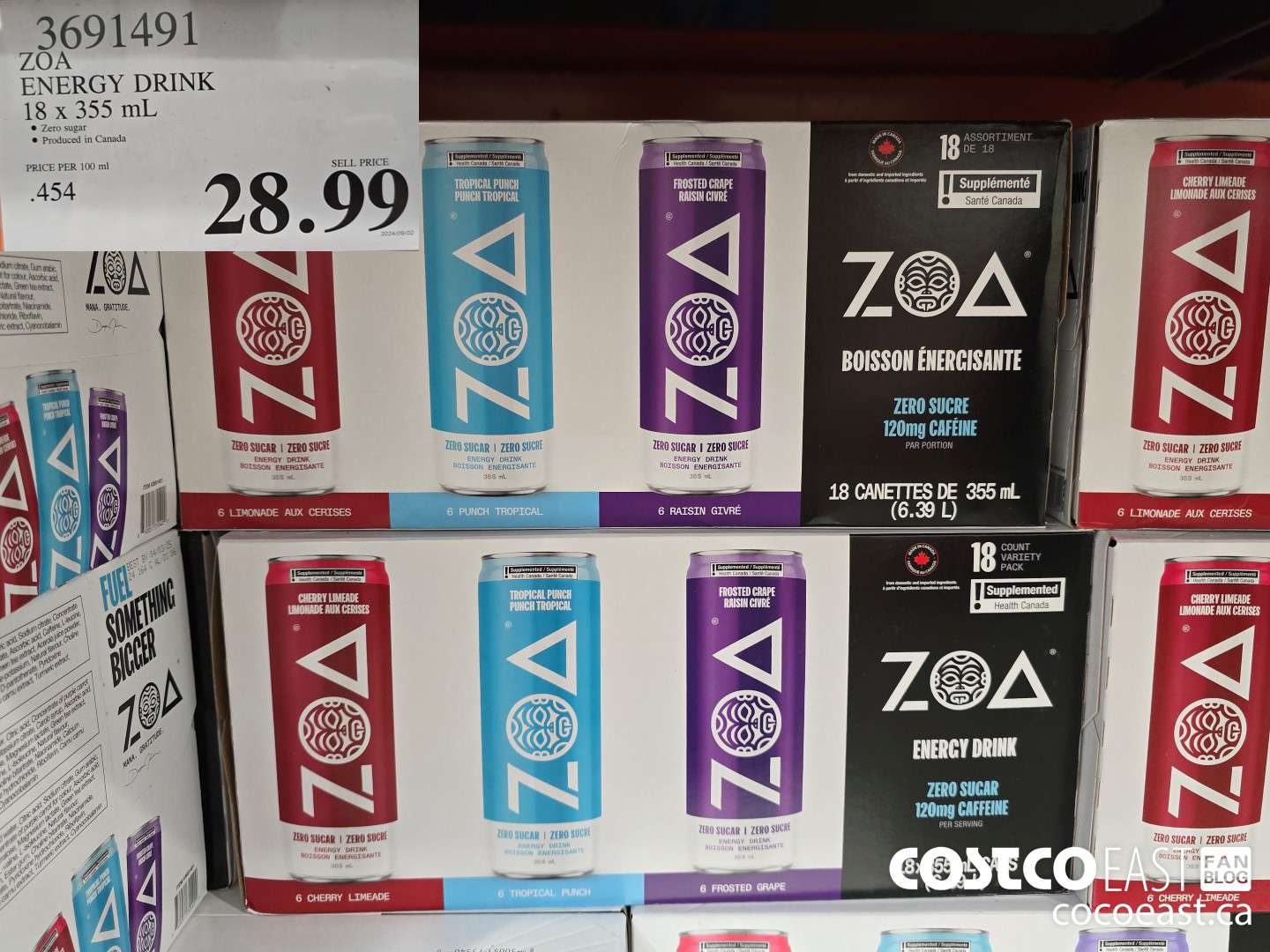 2691491 ZOA ENERGY DRINK 15 x 335 ML $28.99