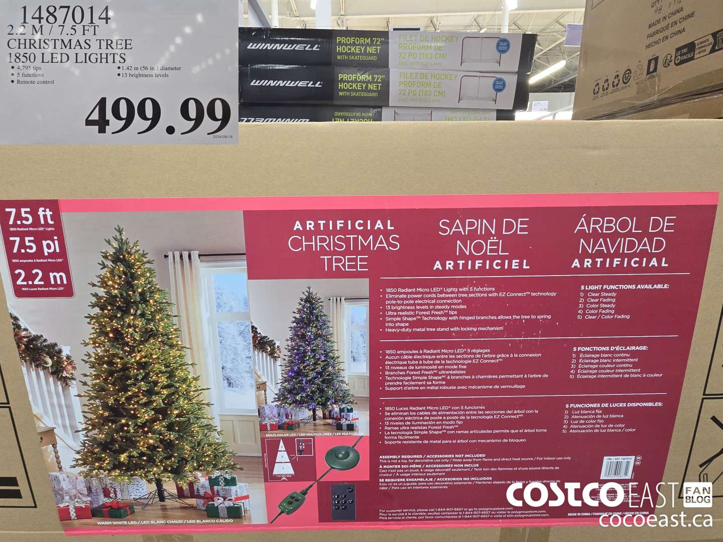 1487014 2.2M / 7.5 FT CHRISTMAS TREE 1850 LED LIGHTS $499.99