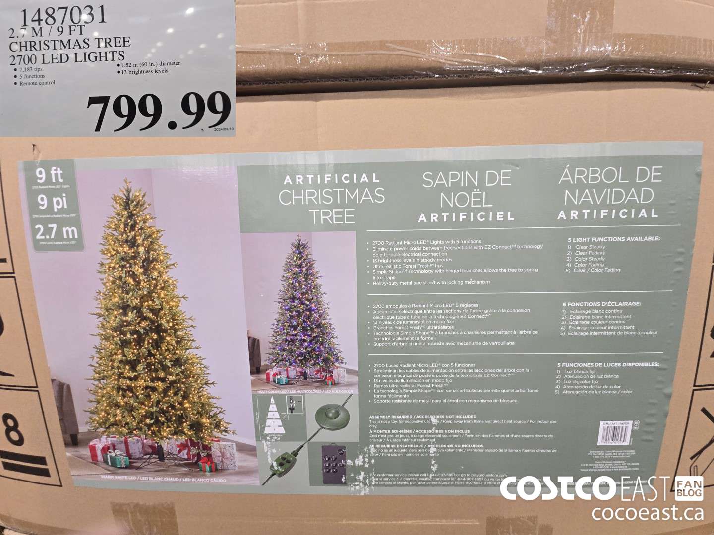 1487031 2.7 M / 9 FT CHRISTMAS TREE 2700 LED LIGHTS $799.99