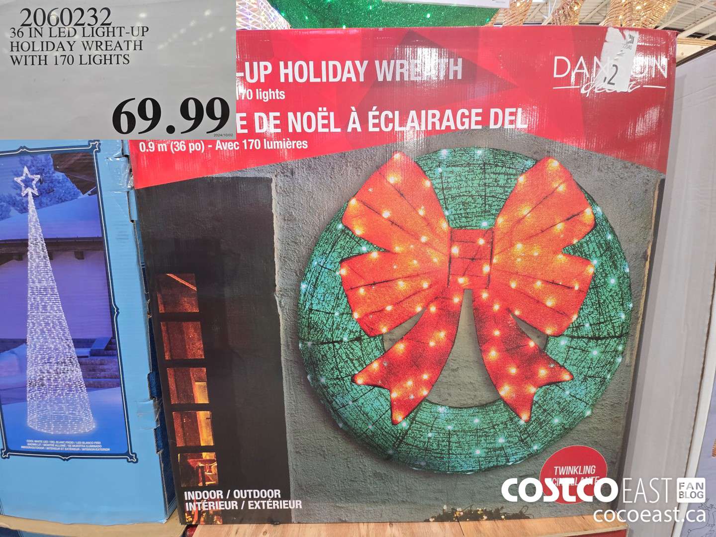 2060232 36 IN LED LIGHT-UP HOLIDAY WREATH WITH 170 LIGHTS $69.99