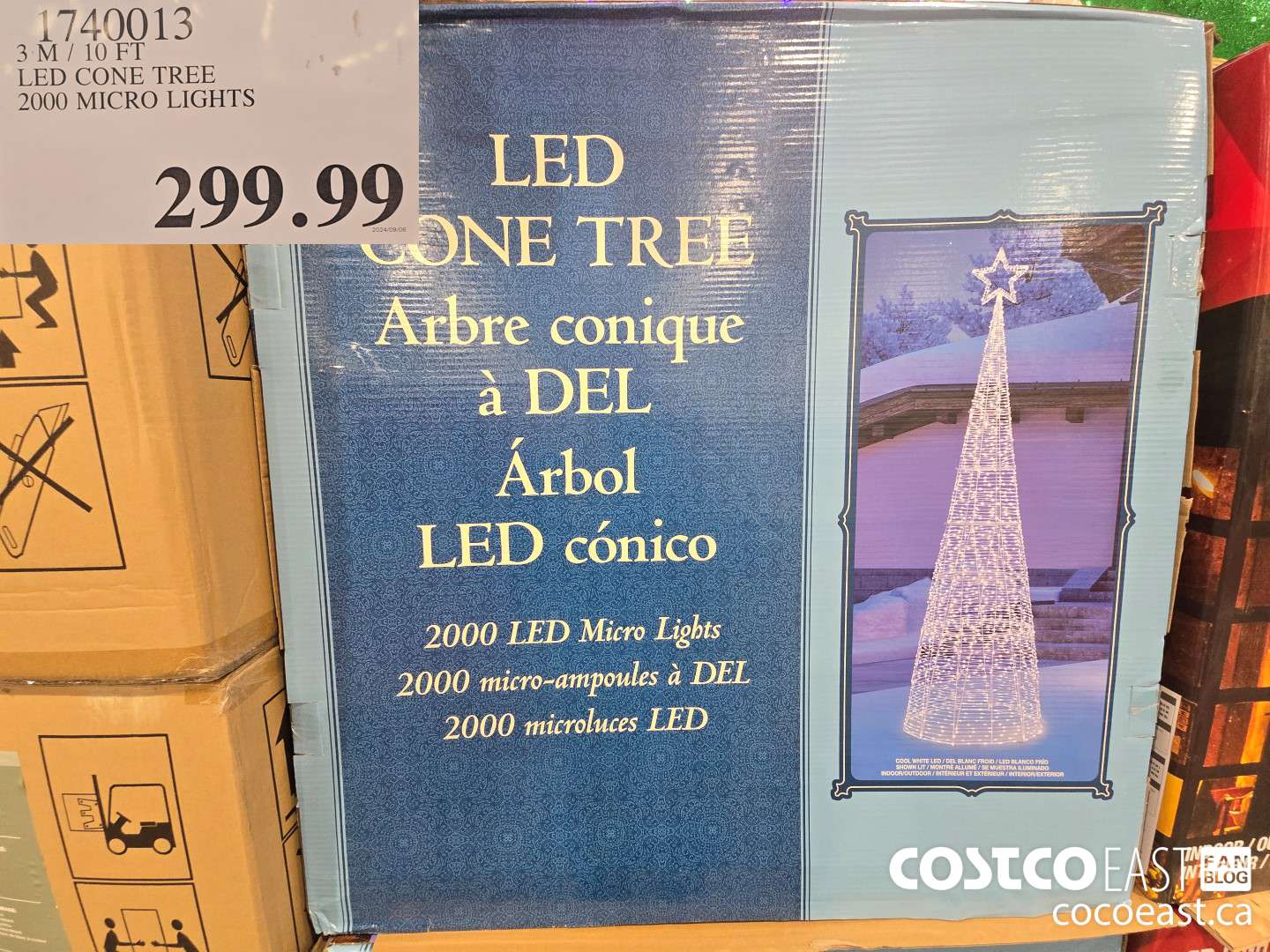 1740013 3M/10FT LED CONE TREE 2000 MICRO LIGHTS $299.99