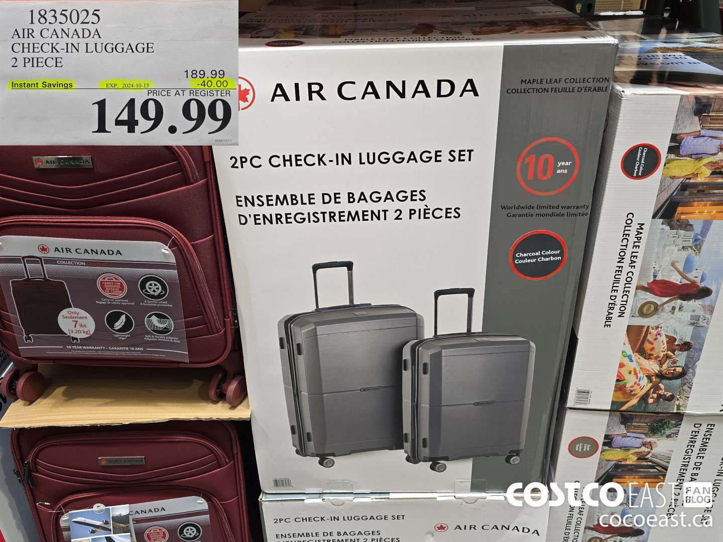 1835025 AIR CANADA CHECK-IN LUGGAGE 2 PIECE ($40.00 INSTANT SAVINGS EXPIRES ON 2024-10-13) $149.99