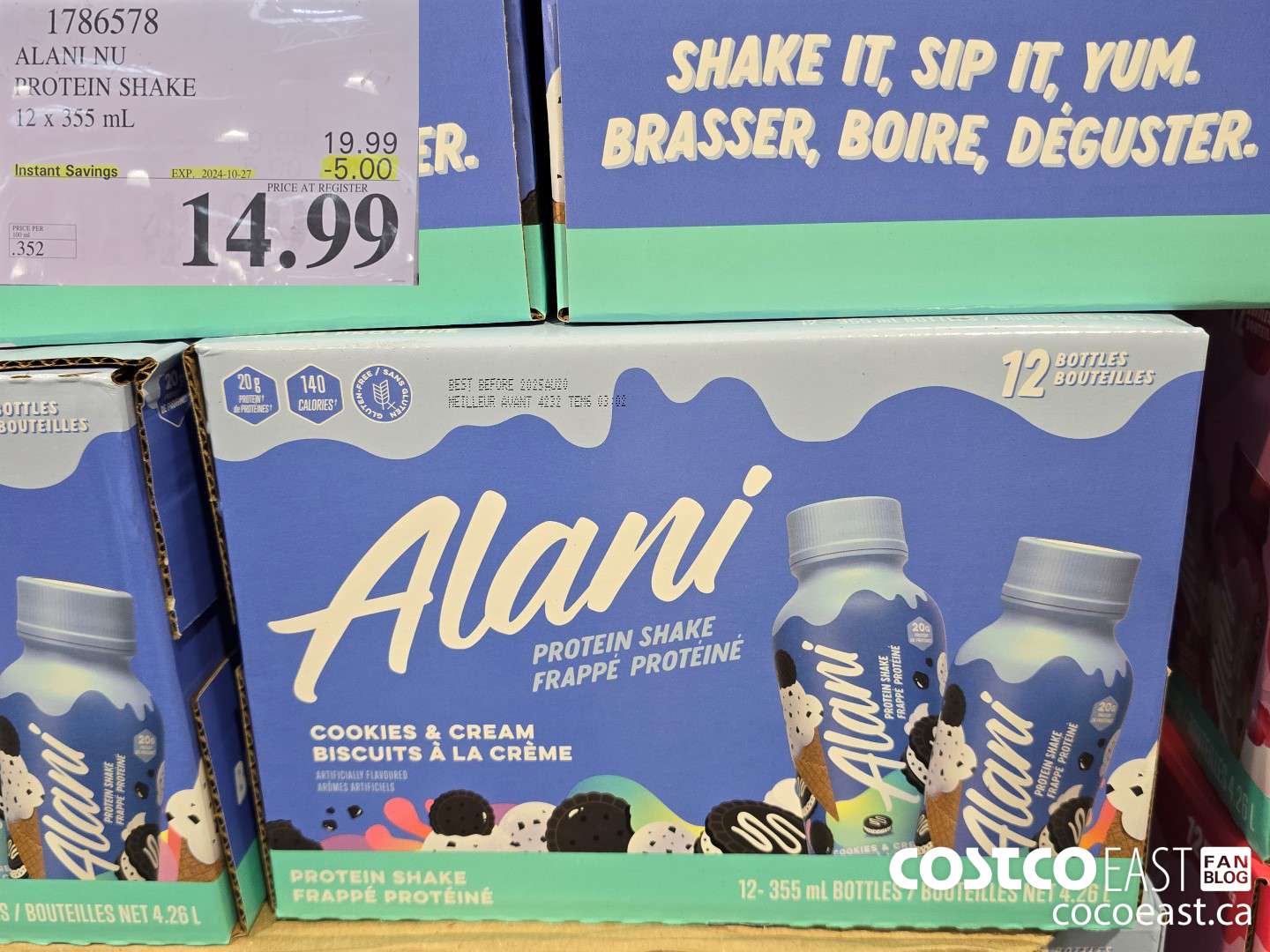 1786578 ALANI NU PROTEIN SHAKE 12 x 355 ML ($5.00 INSTANT SAVINGS EXPIRES ON 2024-10-27) $14.99