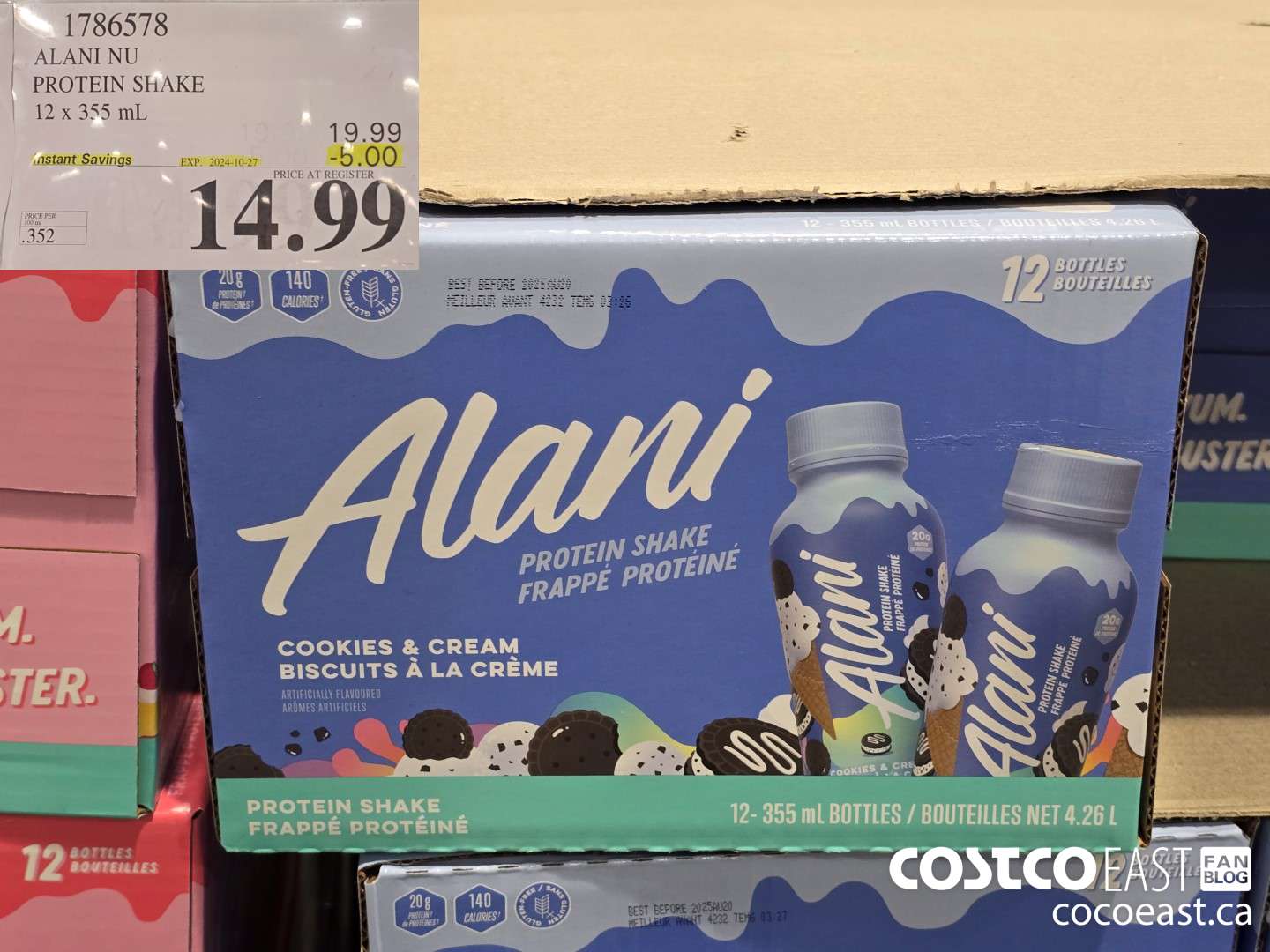 1786578 ALANI NU PROTEIN SHAKE 12 x 355 ML ($5.00 INSTANT SAVINGS EXPIRES ON 2024-10-27) $14.99