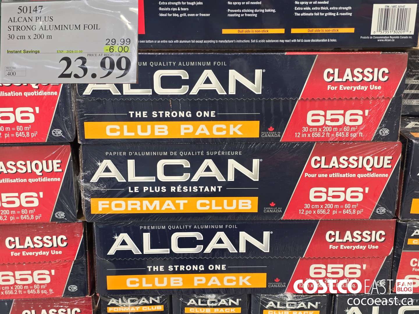 50147 ALCAN PLUS STRONG ALUMUNUM FOIL 30 cm x 200 m ($6.00 INSTANT SAVINGS EXPIRES ON 2024-11-10) $23.99