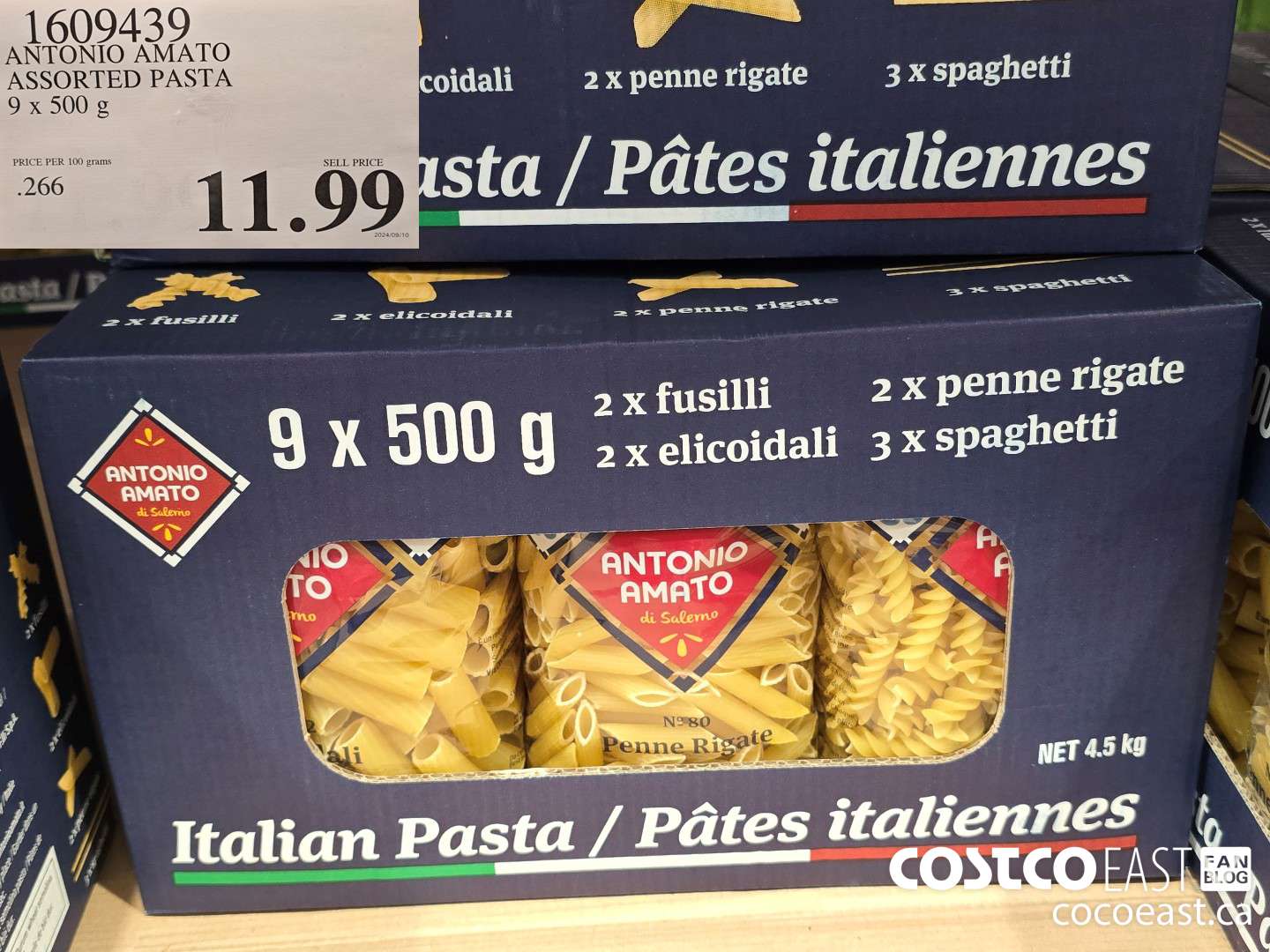 1609439 ANTONIO AMATO ASSORTED PASTA 9 x 500 g $11.99