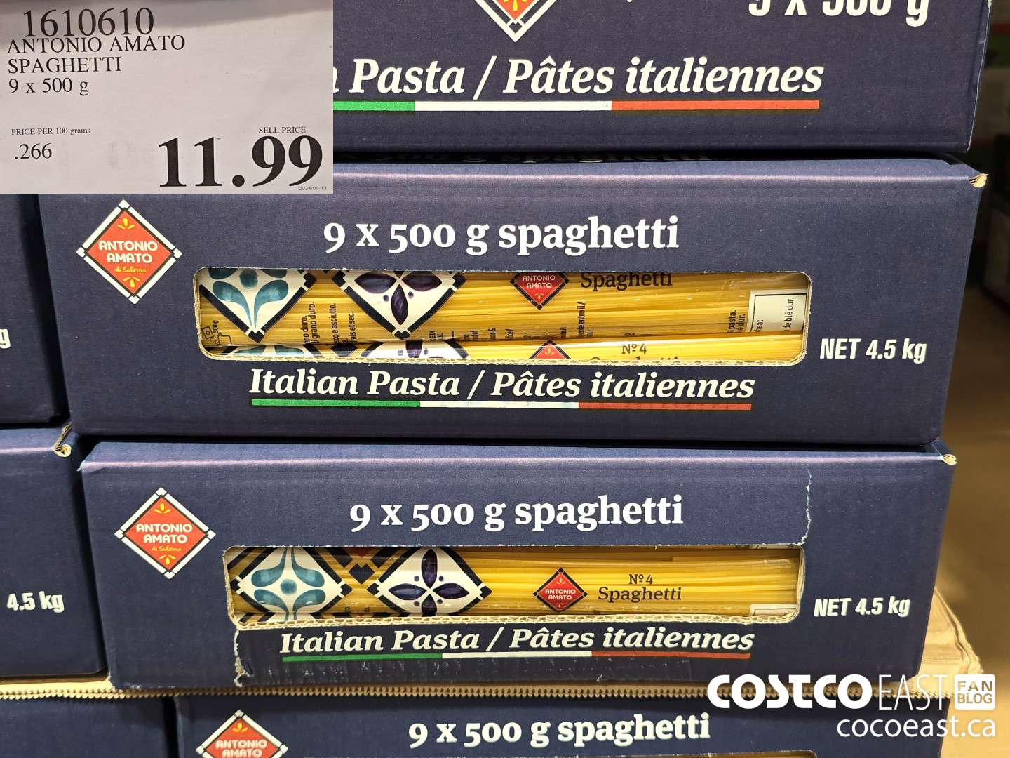 1610610 ANTONIO AMATO SPAGHETTI 9 x 500 g $11.99