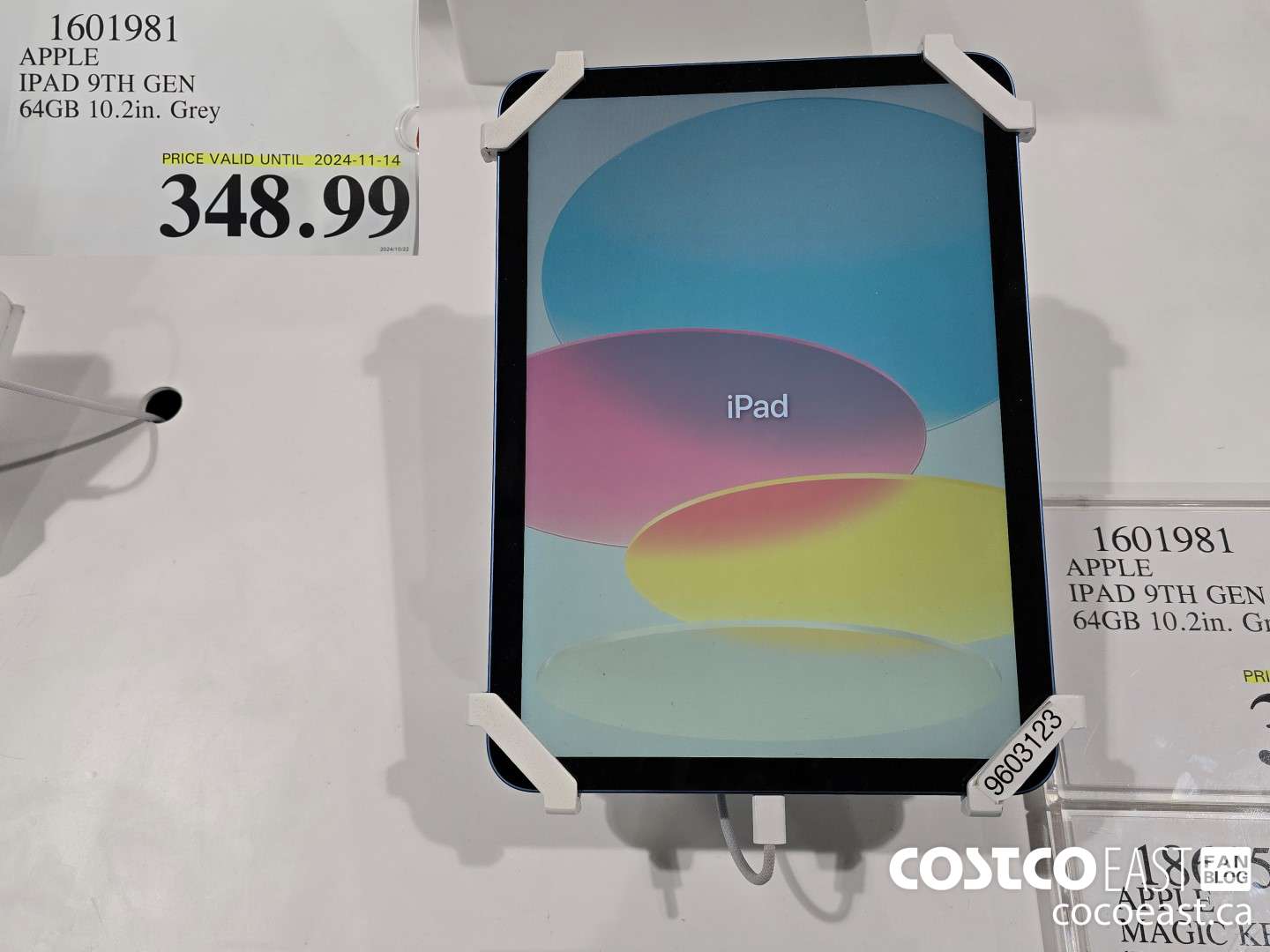 1601981 APPLE IPAD 9TH GEN 64GB 10.2 IN. GREY $348.99