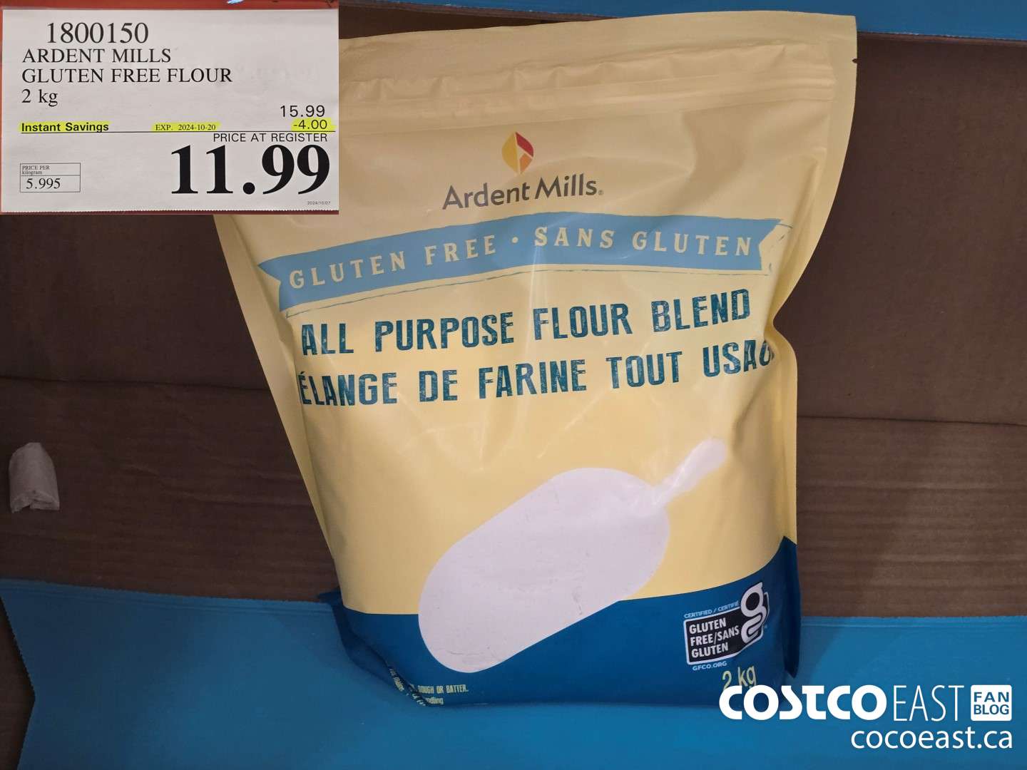 1800150 ARDENT MILLS GLUTEN FREE FLOUR 2 kg ($4.00 INSTANT SAVINGS EXPIRES ON 2024-10-20) $11.99