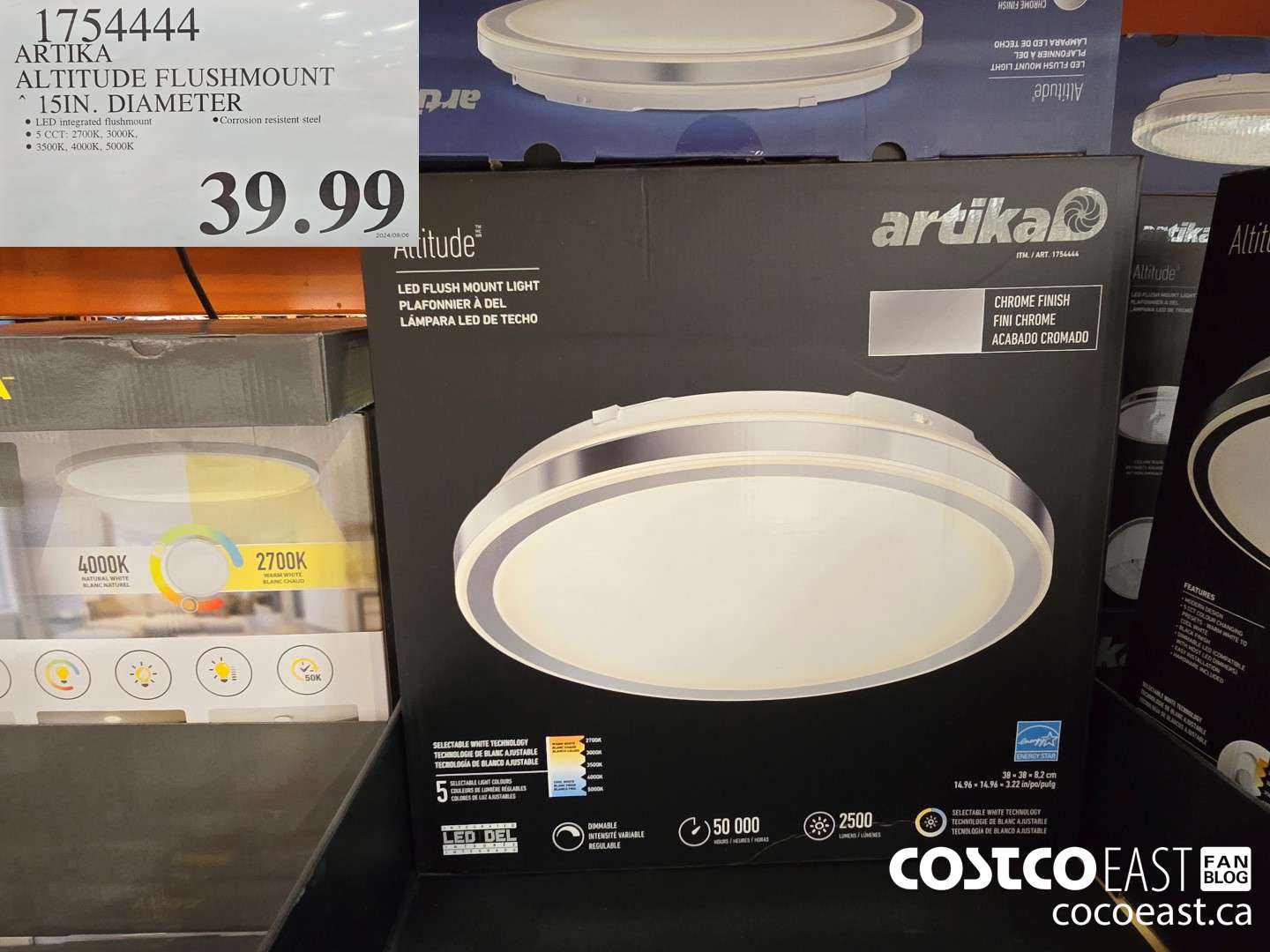 1754444 ARTIKA ALTITUDE FLUSHMOUNT 15IN. DIAMETER $39.99