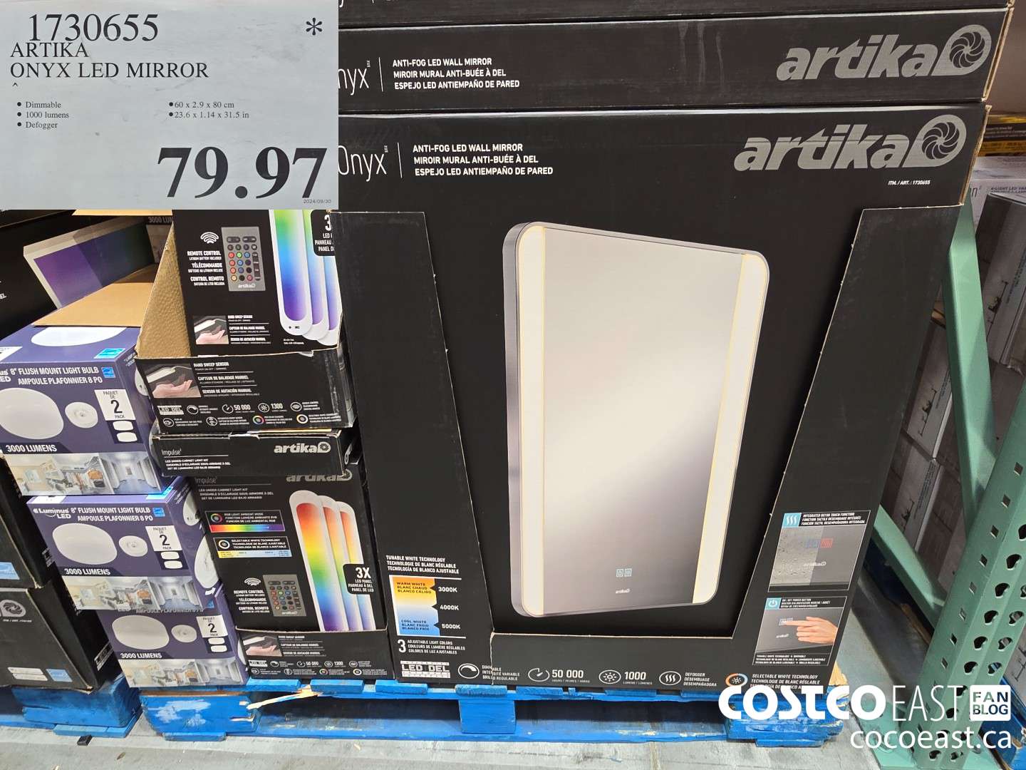 1730655 ARTIKA ONYX LED MIRROR $79.97