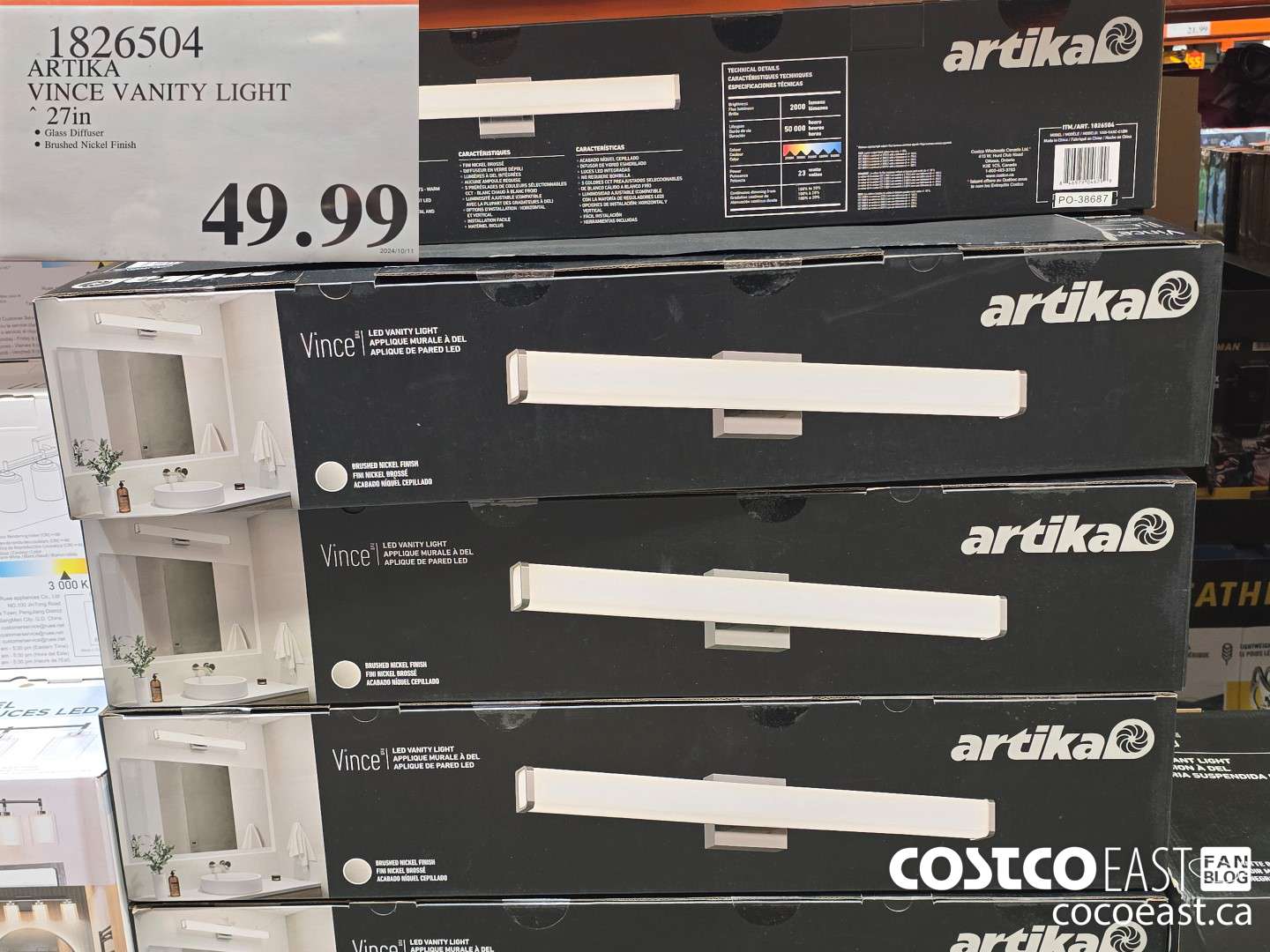 1826504 ARTIKA VINCE VANITY LIGHT 27 IN $49.99