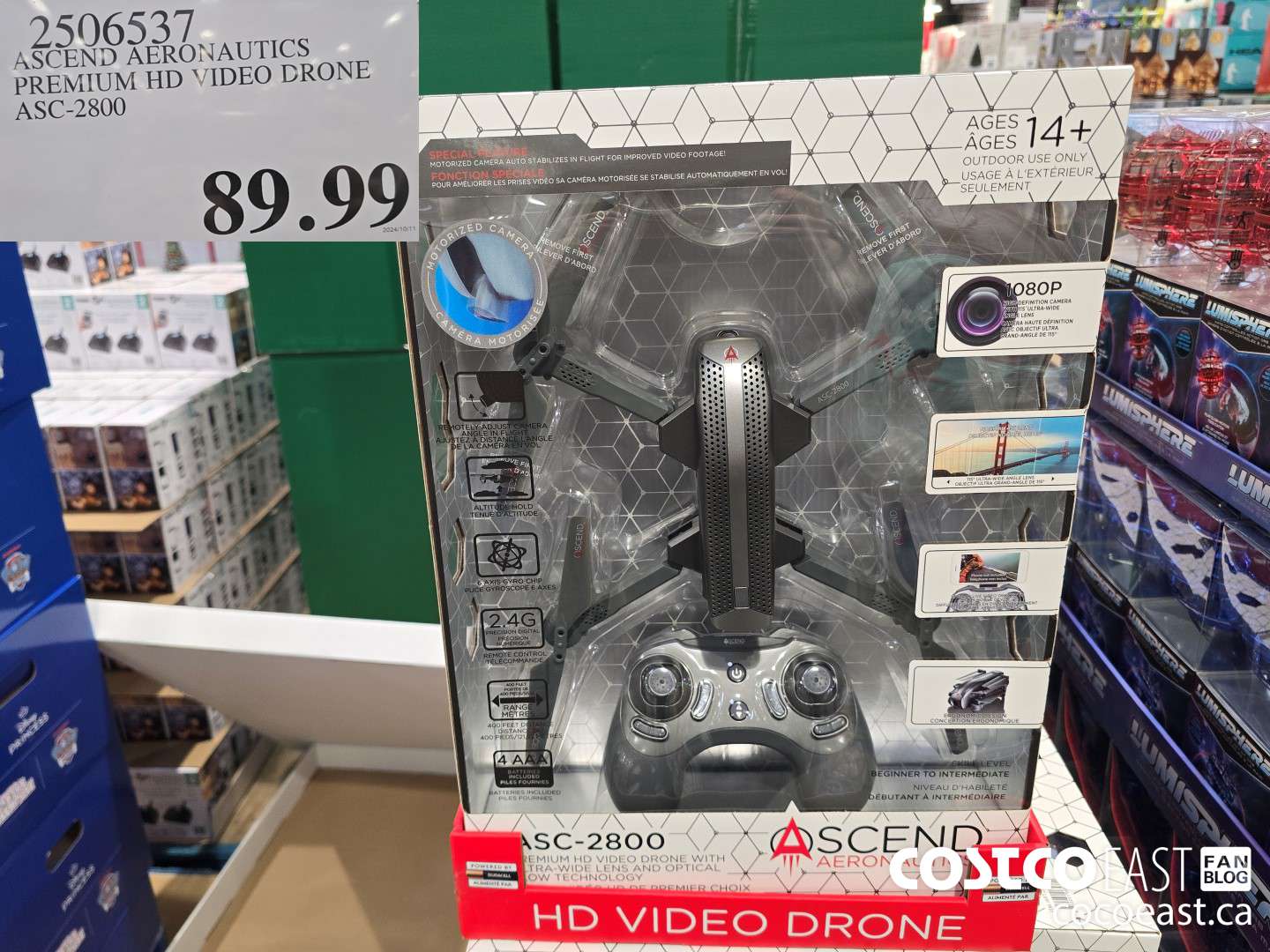 2506537 ASCEND AERONAUTICS PREMIUM HD VIDEO DRONE ASC-2800 $89.99