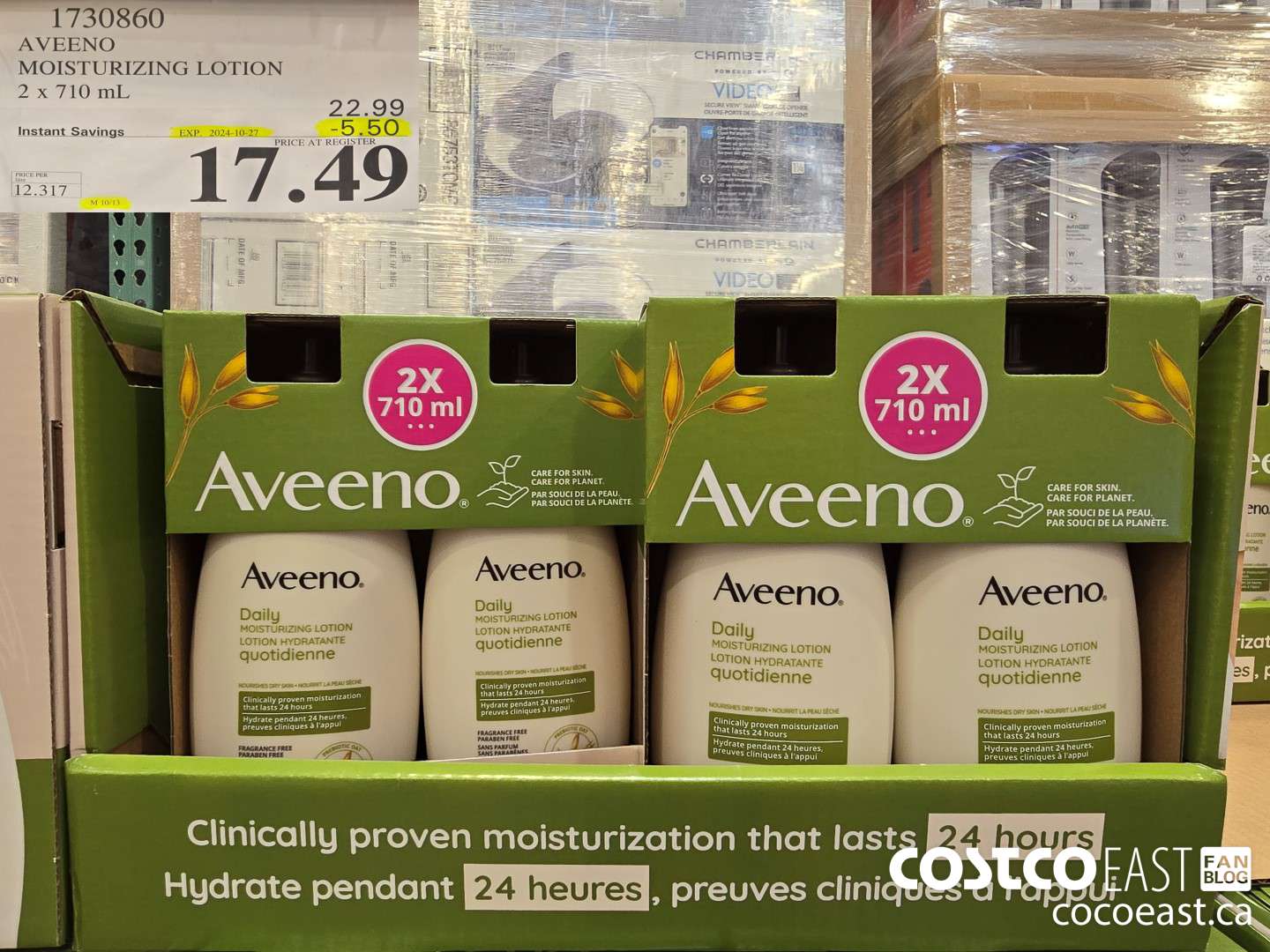 1730860 AVEENO MOISTURIZING LOTION 2 X 710 ML ($5.50 INSTANT SAVINGS EXPIRES ON 2024-10-27) $17.49