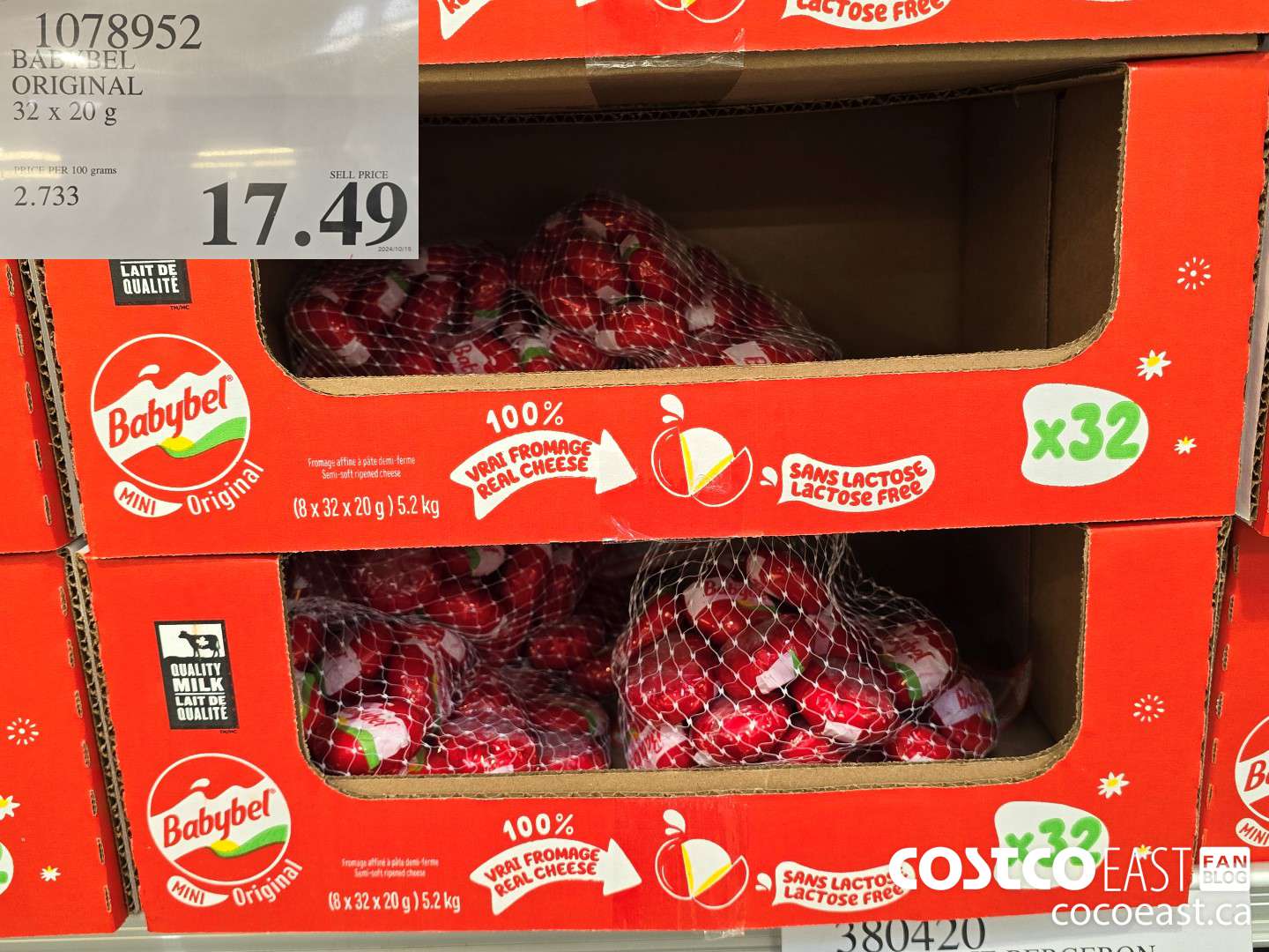 1078952 BABYBEL ORIGINAL 32x20g  $17.49