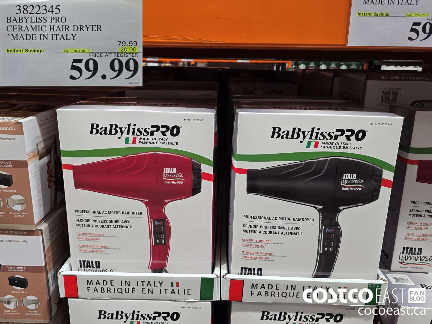 3822345 BABYLISS PRO CERAMIC HAIR DRYER MADE IN ITALY 2024-10813 ($20.00 INSTANT SAVINGS) $59.99