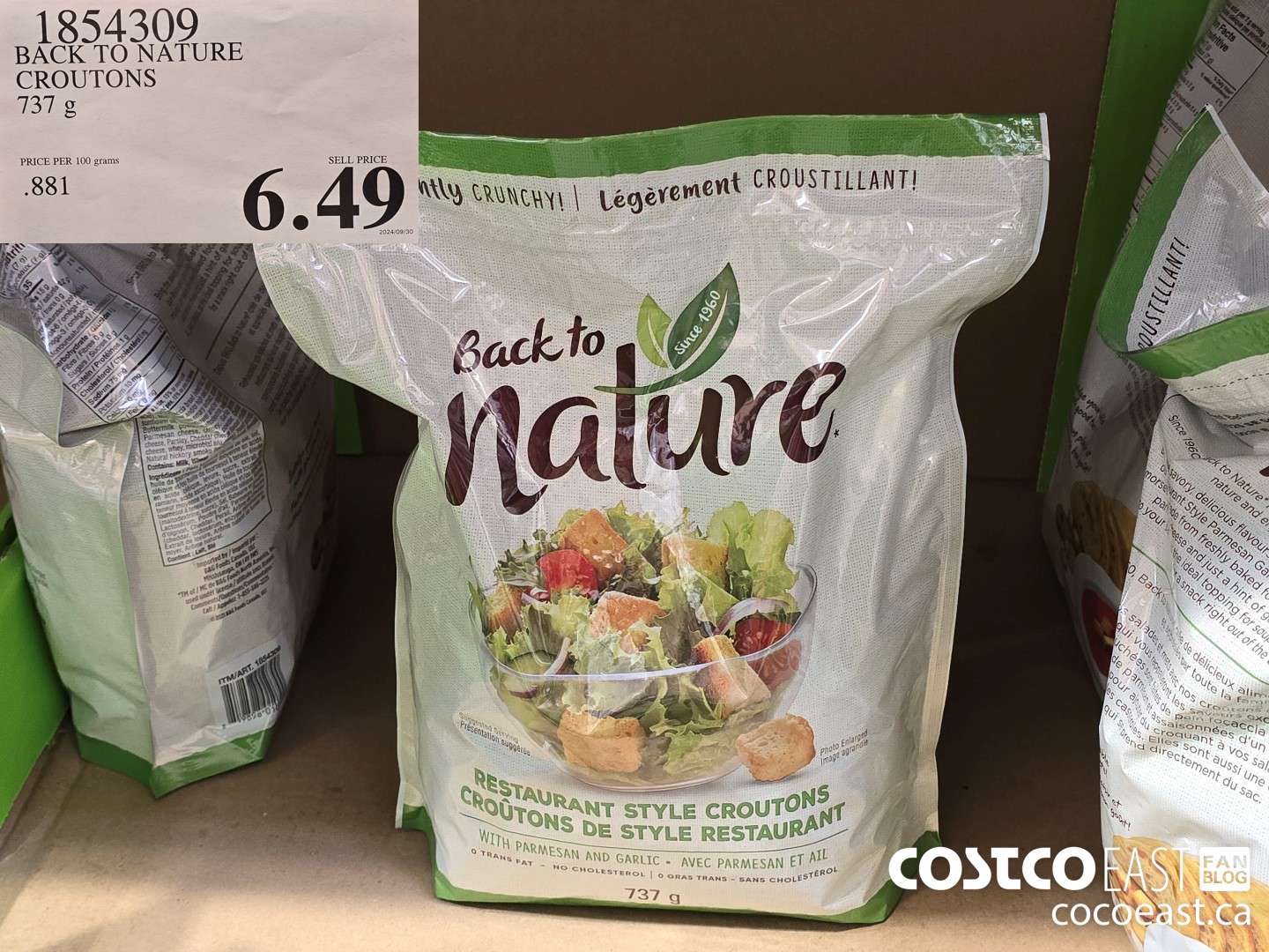 1854309 BACK TO NATURE CROUTONS 737 G $6.49