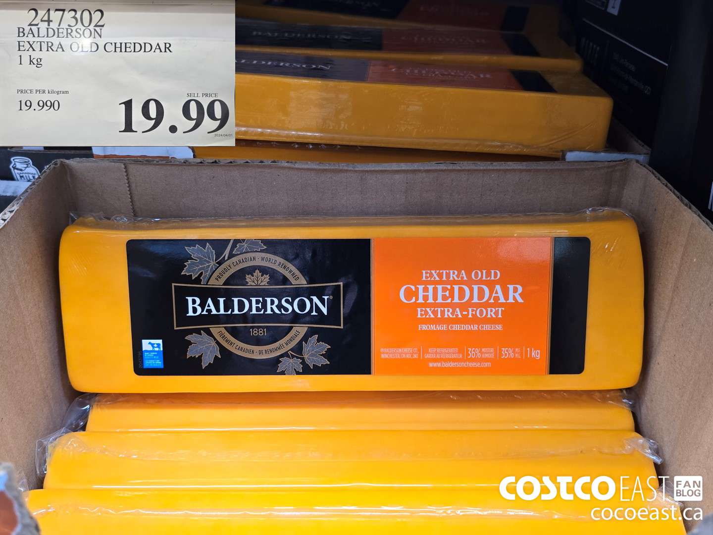247302 BALDERSON EXTRA OLD CHEDDAR 1 KG $19.99