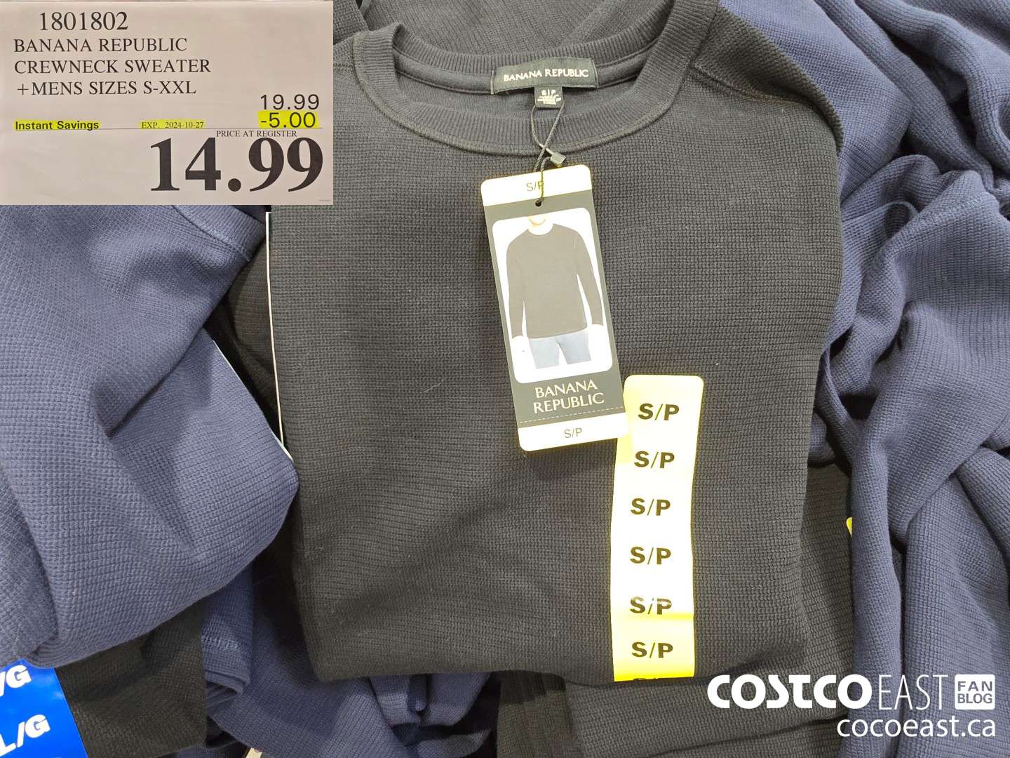 1801802 BANANA REPUBLIC CREWNECK SWEATER +MENS SIZES S-XXL ($5.00 INSTANT SAVINGS EXPIRES ON 2024-10-27) $14.99