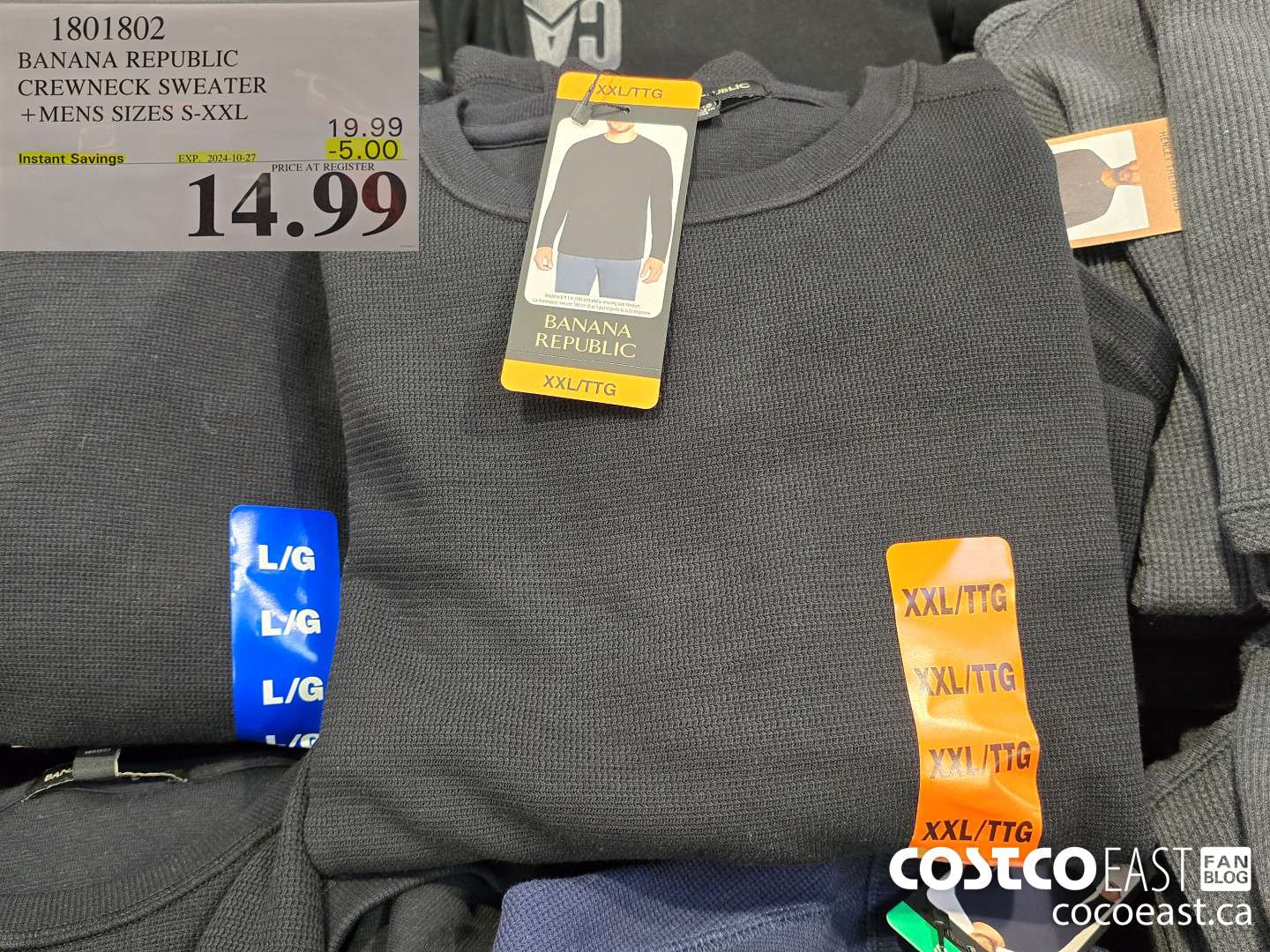 1801802 BANANA REPUBLIC CREWNECK SWEATER +MENS SIZES S-XXL ($5.00 INSTANT SAVINGS EXPIRES ON 2024-10-27) $14.99